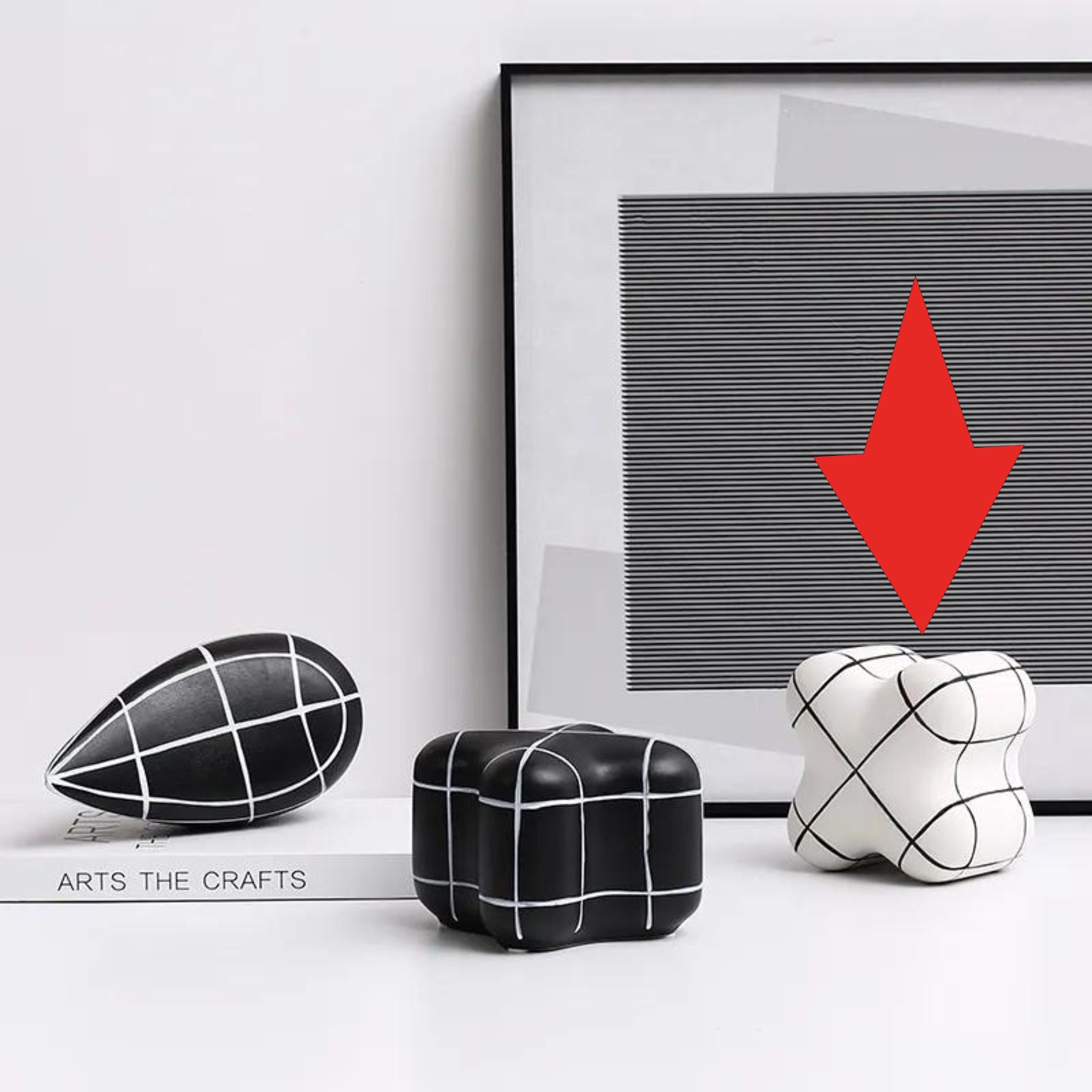 White Line Square Ornament-B Fa-D21097B -  Home Decor Figurines | ديكور مربعة الخط الأبيض - ebarza Furniture UAE | Shop Modern Furniture in Abu Dhabi & Dubai - مفروشات ايبازرا في الامارات | تسوق اثاث عصري وديكورات مميزة في دبي وابوظبي