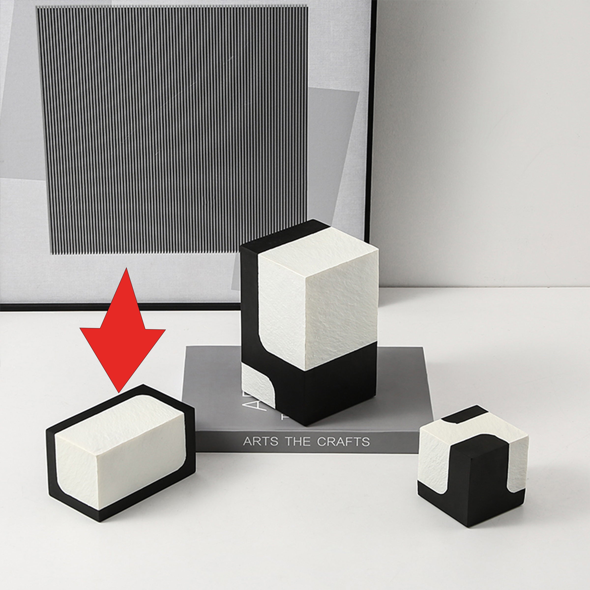 Black And White Stone Block B Fc-Sz21108B -  Home Decor Figurines | ديكور كتلة الحجر الأسود والأبيض - ebarza Furniture UAE | Shop Modern Furniture in Abu Dhabi & Dubai - مفروشات ايبازرا في الامارات | تسوق اثاث عصري وديكورات مميزة في دبي وابوظبي