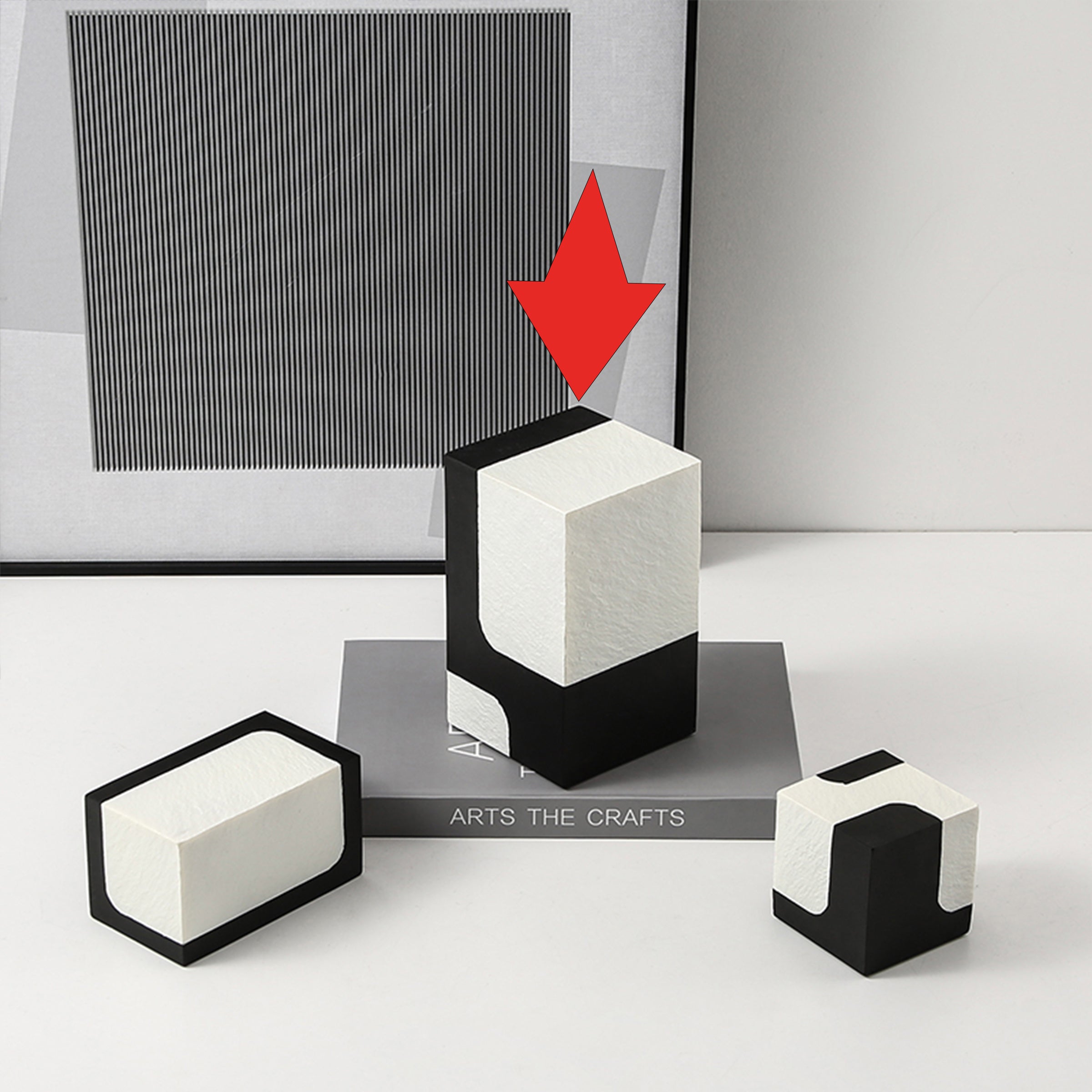 Black And White Stone Block A Fc-Sz21108A -  Home Decor Figurines | ديكور كتلة الحجر الأسود والأبيض - ebarza Furniture UAE | Shop Modern Furniture in Abu Dhabi & Dubai - مفروشات ايبازرا في الامارات | تسوق اثاث عصري وديكورات مميزة في دبي وابوظبي