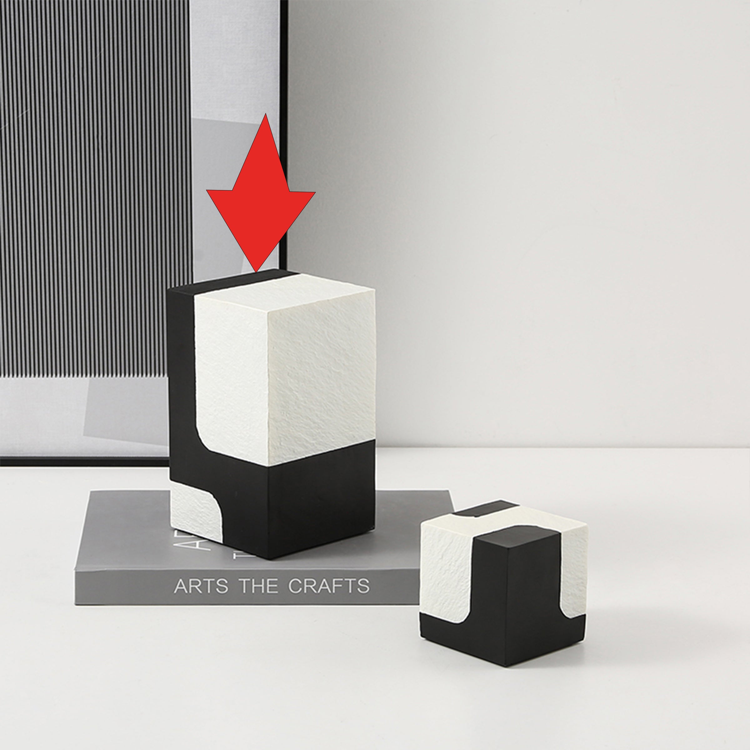 Black And White Stone Block A Fc-Sz21108A -  Home Decor Figurines | ديكور كتلة الحجر الأسود والأبيض - ebarza Furniture UAE | Shop Modern Furniture in Abu Dhabi & Dubai - مفروشات ايبازرا في الامارات | تسوق اثاث عصري وديكورات مميزة في دبي وابوظبي