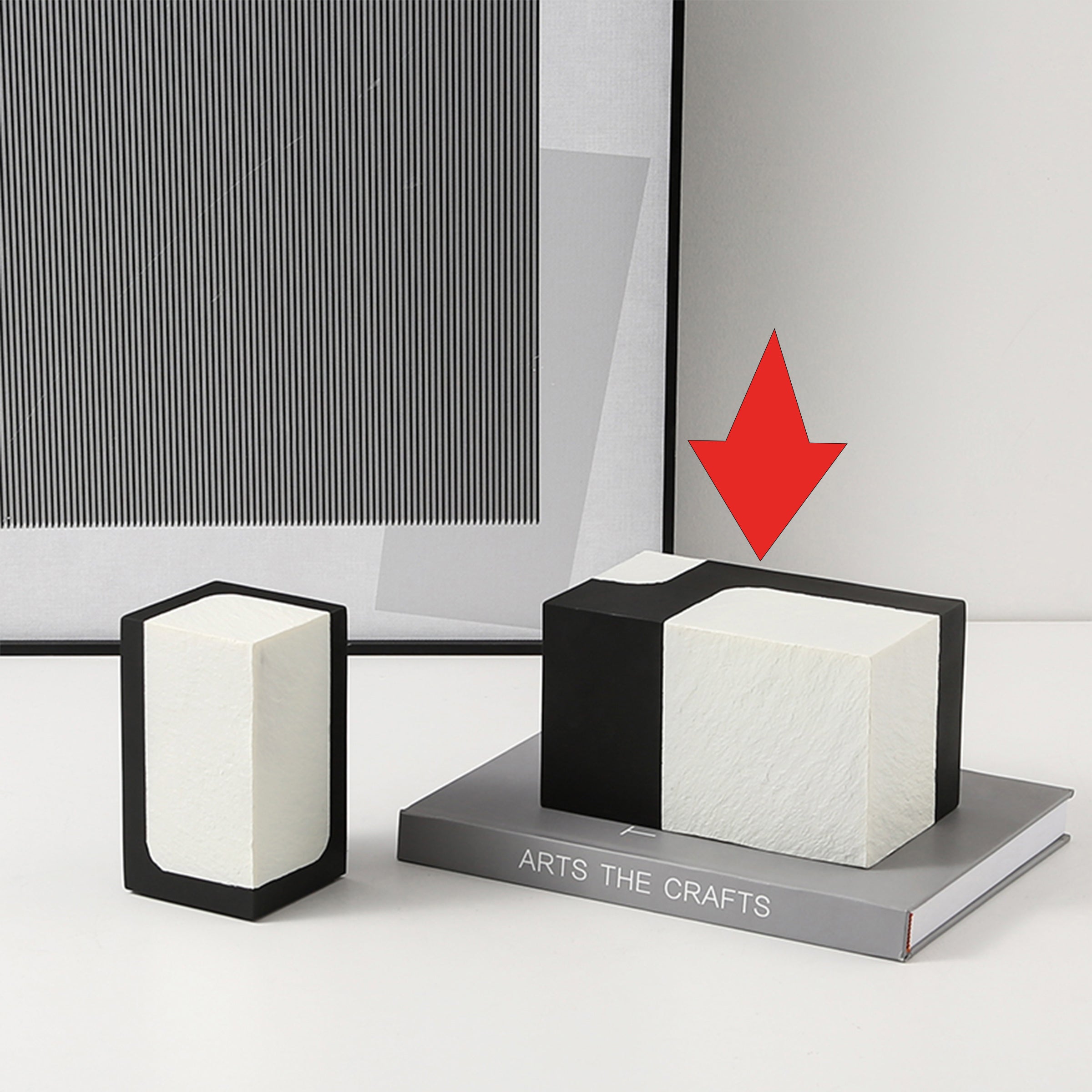 Black And White Stone Block A Fc-Sz21108A -  Home Decor Figurines | ديكور كتلة الحجر الأسود والأبيض - ebarza Furniture UAE | Shop Modern Furniture in Abu Dhabi & Dubai - مفروشات ايبازرا في الامارات | تسوق اثاث عصري وديكورات مميزة في دبي وابوظبي