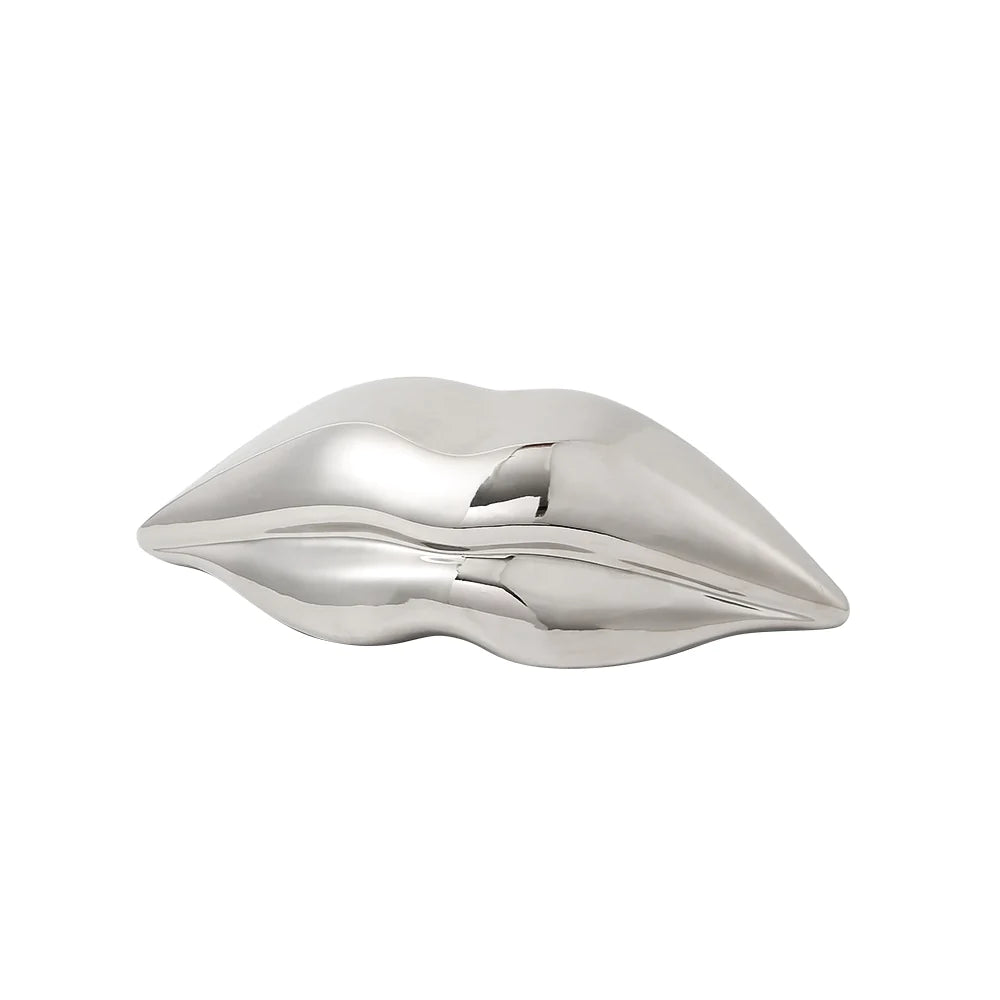 Silver Ceramic Mouth Décor Fa-D22039 -  Home Decor Figurines | ديكور الفم من السيراميك الفضي - ebarza Furniture UAE | Shop Modern Furniture in Abu Dhabi & Dubai - مفروشات ايبازرا في الامارات | تسوق اثاث عصري وديكورات مميزة في دبي وابوظبي