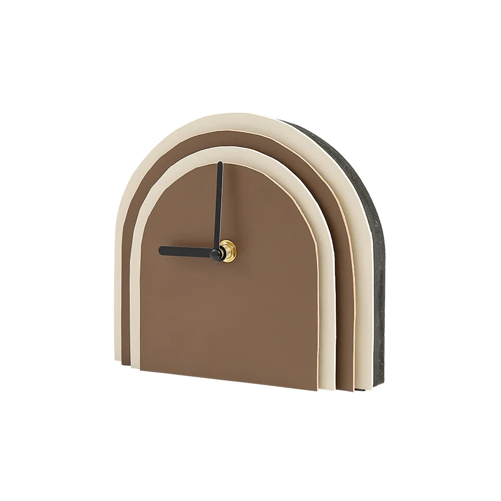 Brown Leather Clock FB-PG2208B -  Clocks | ساعة جلد بني - ebarza Furniture UAE | Shop Modern Furniture in Abu Dhabi & Dubai - مفروشات ايبازرا في الامارات | تسوق اثاث عصري وديكورات مميزة في دبي وابوظبي