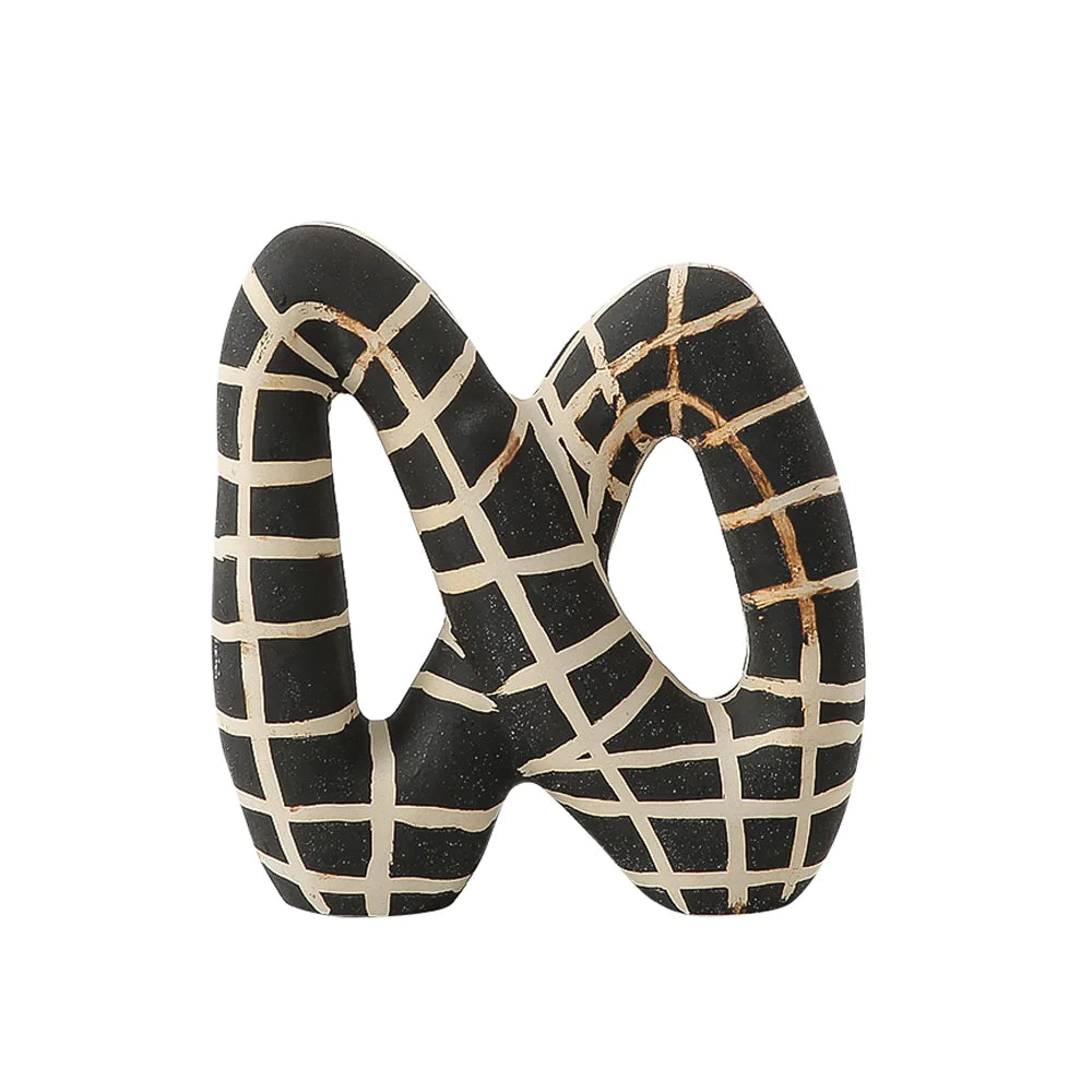 Black & Ivory Ceramic Ring Décor Fd-D22034 -  Home Decor Figurines | الديكور الدائري الأسود والعاجي - ebarza Furniture UAE | Shop Modern Furniture in Abu Dhabi & Dubai - مفروشات ايبازرا في الامارات | تسوق اثاث عصري وديكورات مميزة في دبي وابوظبي