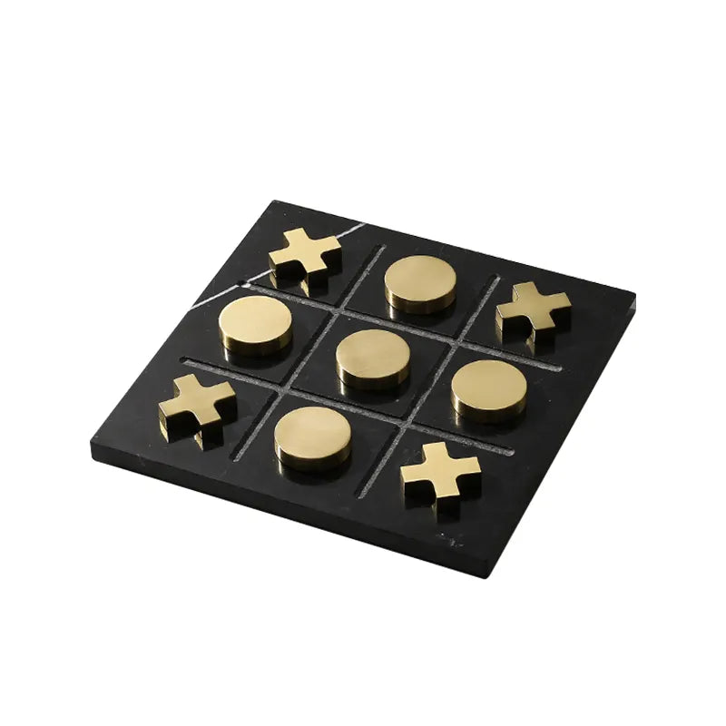 Black Marble Board Game With Gold Stainless Steel Pieces Fc-W2108A -  Home Decor Figurines | لعبة لوح الرخام الأسود مع قطع ذهبية من الفولاذ المقاوم للصدأ - ebarza Furniture UAE | Shop Modern Furniture in Abu Dhabi & Dubai - مفروشات ايبازرا في الامارات | تسوق اثاث عصري وديكورات مميزة في دبي وابوظبي