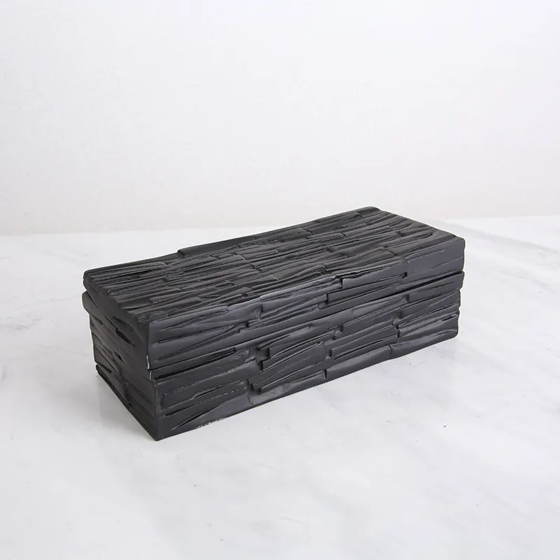 Black Resin Decorative Box-A Fc-Sz2023A -  Decorative Boxes | صندوق ديكور من الراتينج الأسود - ebarza Furniture UAE | Shop Modern Furniture in Abu Dhabi & Dubai - مفروشات ايبازرا في الامارات | تسوق اثاث عصري وديكورات مميزة في دبي وابوظبي