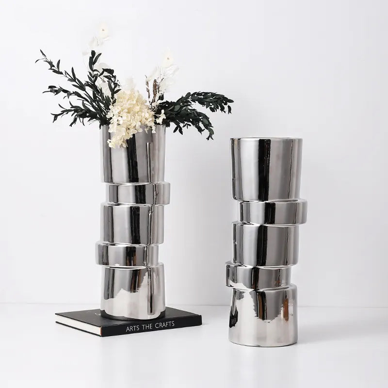 Bamboo Vase Fa-D21090 -  Vases | مزهرية بامبو بيضاء - ebarza Furniture UAE | Shop Modern Furniture in Abu Dhabi & Dubai - مفروشات ايبازرا في الامارات | تسوق اثاث عصري وديكورات مميزة في دبي وابوظبي