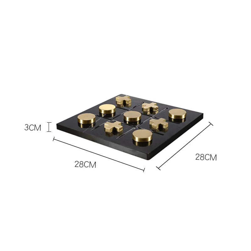 Black Marble Board Game With Gold Stainless Steel Pieces Fc-W2108A -  Home Decor Figurines | لعبة لوح الرخام الأسود مع قطع ذهبية من الفولاذ المقاوم للصدأ - ebarza Furniture UAE | Shop Modern Furniture in Abu Dhabi & Dubai - مفروشات ايبازرا في الامارات | تسوق اثاث عصري وديكورات مميزة في دبي وابوظبي