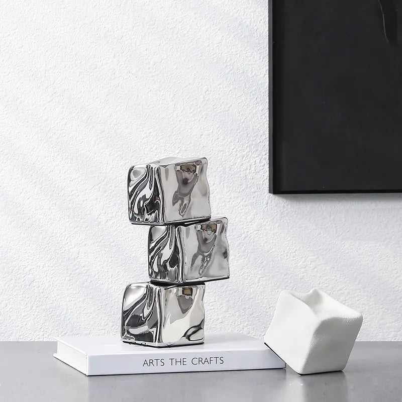 Silver Special Shaped Square -A Fa-D21111A -  Home Decor Figurines | ديكور مربع فضي على شكل خاص - ebarza Furniture UAE | Shop Modern Furniture in Abu Dhabi & Dubai - مفروشات ايبازرا في الامارات | تسوق اثاث عصري وديكورات مميزة في دبي وابوظبي