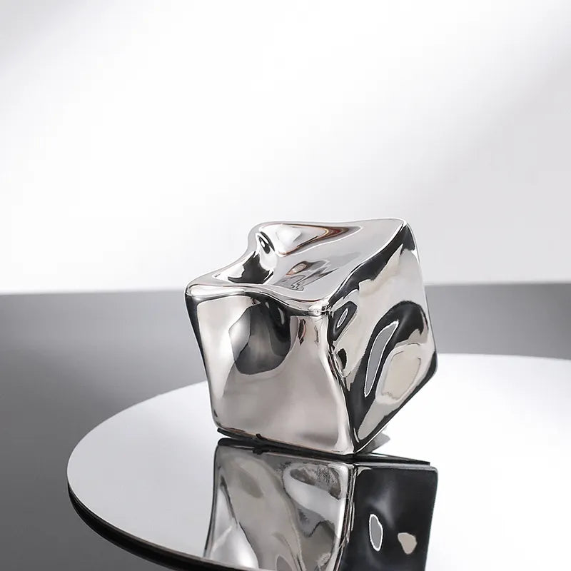 Silver Special Shaped Square -A Fa-D21111A -  Home Decor Figurines | ديكور مربع فضي على شكل خاص - ebarza Furniture UAE | Shop Modern Furniture in Abu Dhabi & Dubai - مفروشات ايبازرا في الامارات | تسوق اثاث عصري وديكورات مميزة في دبي وابوظبي