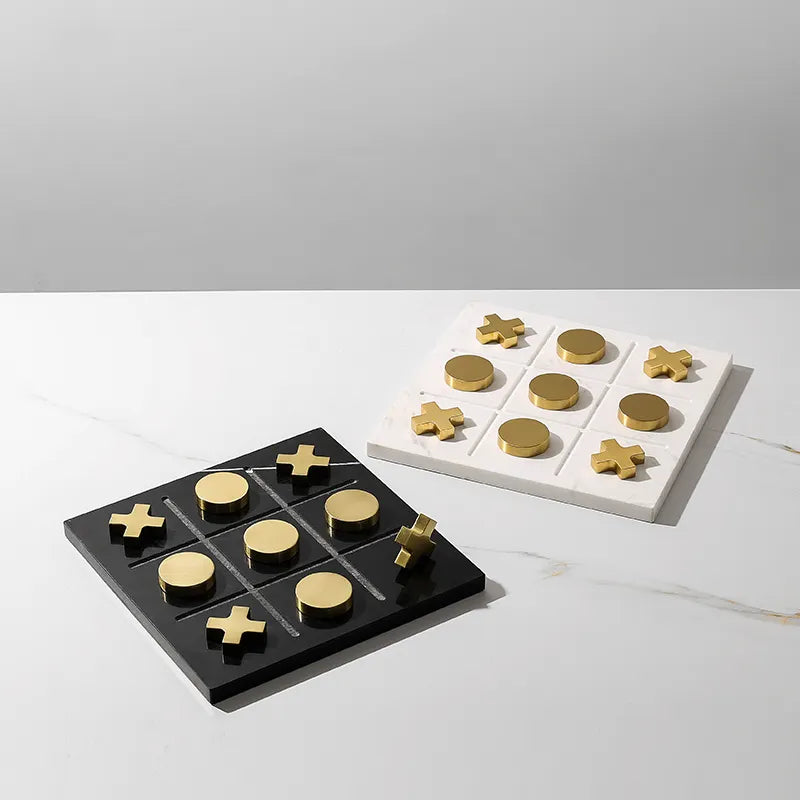 Black Marble Board Game With Gold Stainless Steel Pieces Fc-W2108A -  Home Decor Figurines | لعبة لوح الرخام الأسود مع قطع ذهبية من الفولاذ المقاوم للصدأ - ebarza Furniture UAE | Shop Modern Furniture in Abu Dhabi & Dubai - مفروشات ايبازرا في الامارات | تسوق اثاث عصري وديكورات مميزة في دبي وابوظبي