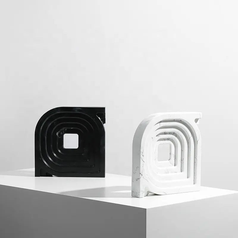 Square And Round Corner Ornaments White Fc-Sz21105B -  Home Decor Figurines | ديكور زوايا مربعة ومستديرة بيضاء - ebarza Furniture UAE | Shop Modern Furniture in Abu Dhabi & Dubai - مفروشات ايبازرا في الامارات | تسوق اثاث عصري وديكورات مميزة في دبي وابوظبي