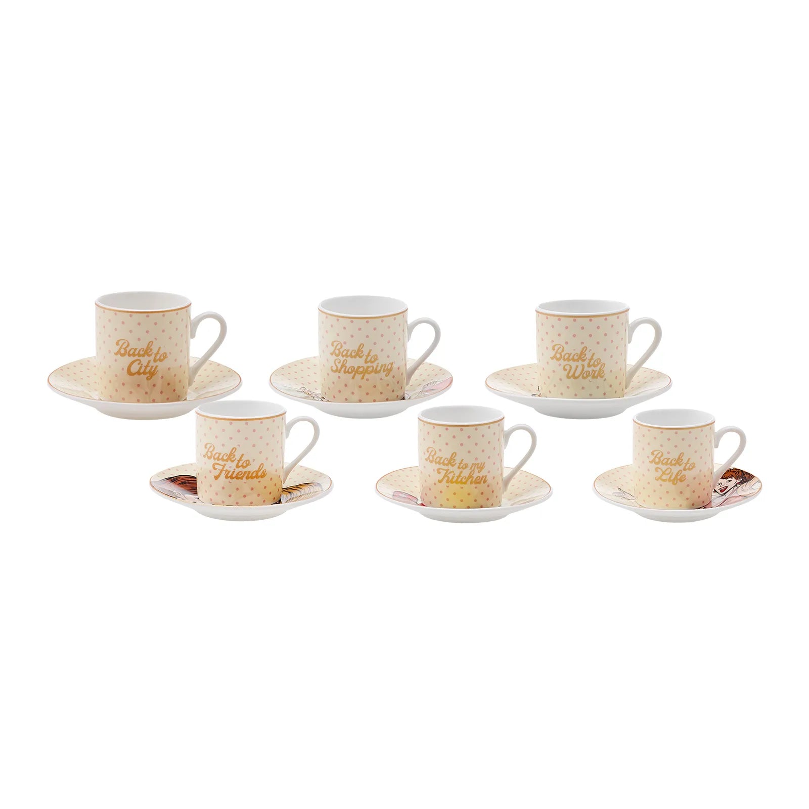 Karaca Back To Set Of 6 Coffee Cups 80 Ml 153.03.06.6150 -  Coffee Sets | كاراجا باك تو طقم 6 فناجين قهوة 80 مل - ebarza Furniture UAE | Shop Modern Furniture in Abu Dhabi & Dubai - مفروشات ايبازرا في الامارات | تسوق اثاث عصري وديكورات مميزة في دبي وابوظبي