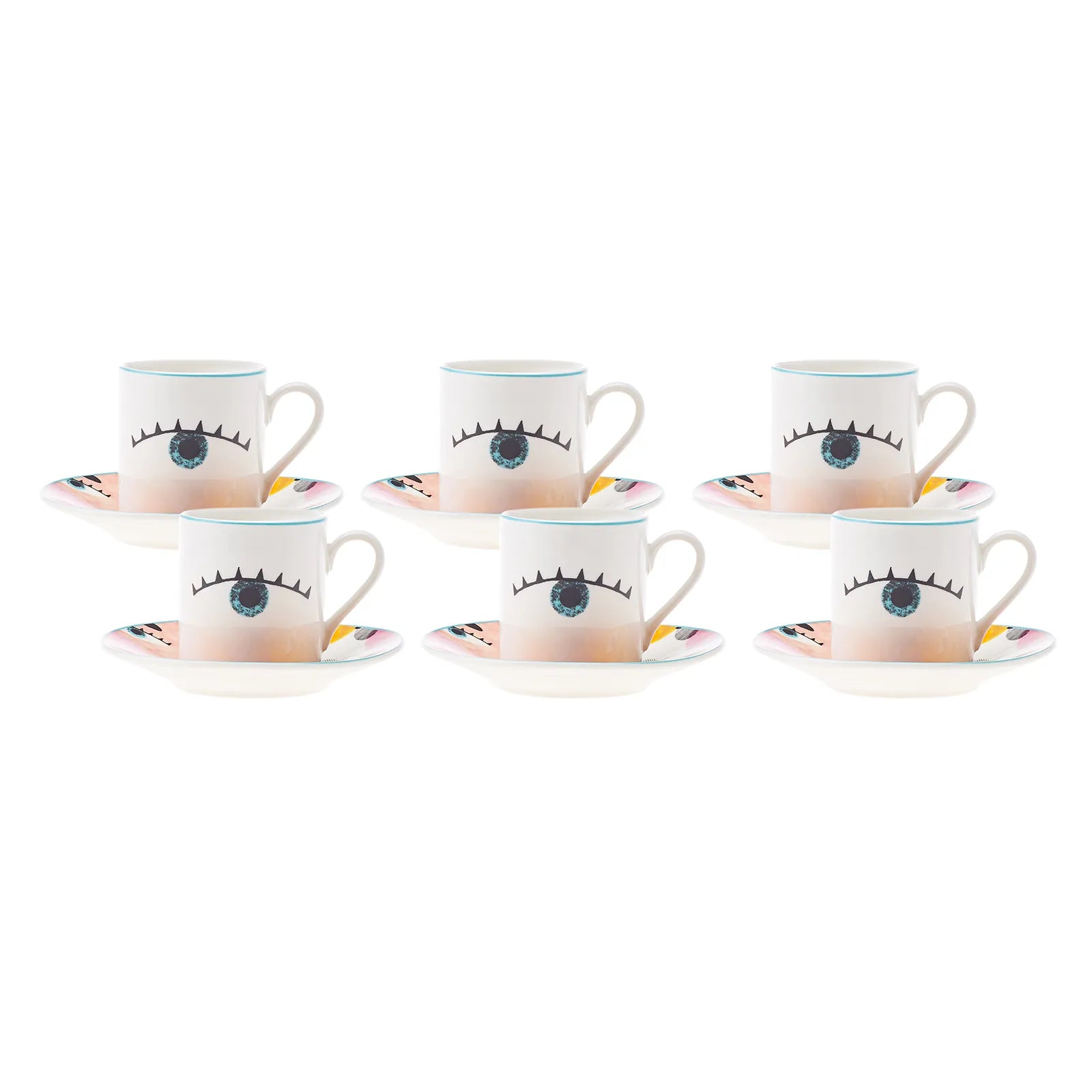 Karaca Face Set Of 6 Coffee Cups 80 Ml 153.03.06.6814 -  Coffee Sets | طقم فناجين قهوة كاراجا 6 80 مل - ebarza Furniture UAE | Shop Modern Furniture in Abu Dhabi & Dubai - مفروشات ايبازرا في الامارات | تسوق اثاث عصري وديكورات مميزة في دبي وابوظبي