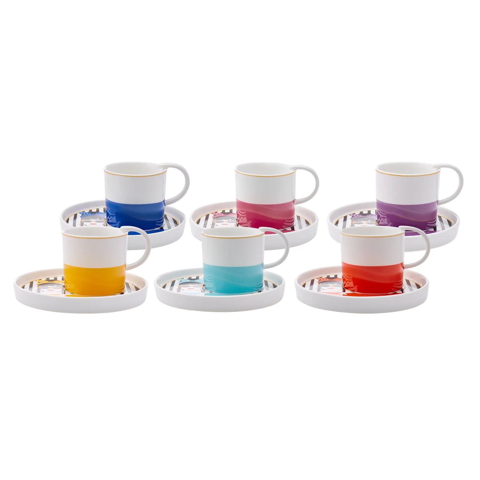 Karaca Girlish Set Of 6 Coffee Cups 100 Ml 153.03.06.6226 -  Coffee Sets | كاراجا جيرليش مجموعة 6 فناجين قهوة 100 مل - ebarza Furniture UAE | Shop Modern Furniture in Abu Dhabi & Dubai - مفروشات ايبازرا في الامارات | تسوق اثاث عصري وديكورات مميزة في دبي وابوظبي