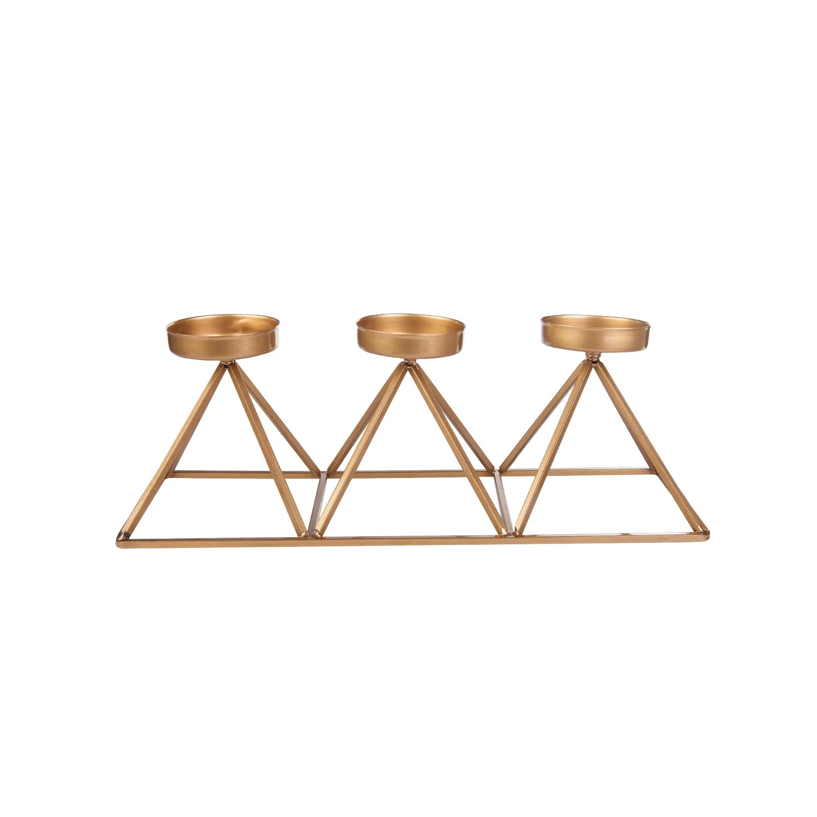 Karaca Home Geometry 3 Piece Candle Holder Gold 36X13Cm 300.21.02.010 -  Candle Holders | حامل شموع كاراجا هوم هندسي 3 قطع ذهبي 36*13 سم - ebarza Furniture UAE | Shop Modern Furniture in Abu Dhabi & Dubai - مفروشات ايبازرا في الامارات | تسوق اثاث عصري وديكورات مميزة في دبي وابوظبي