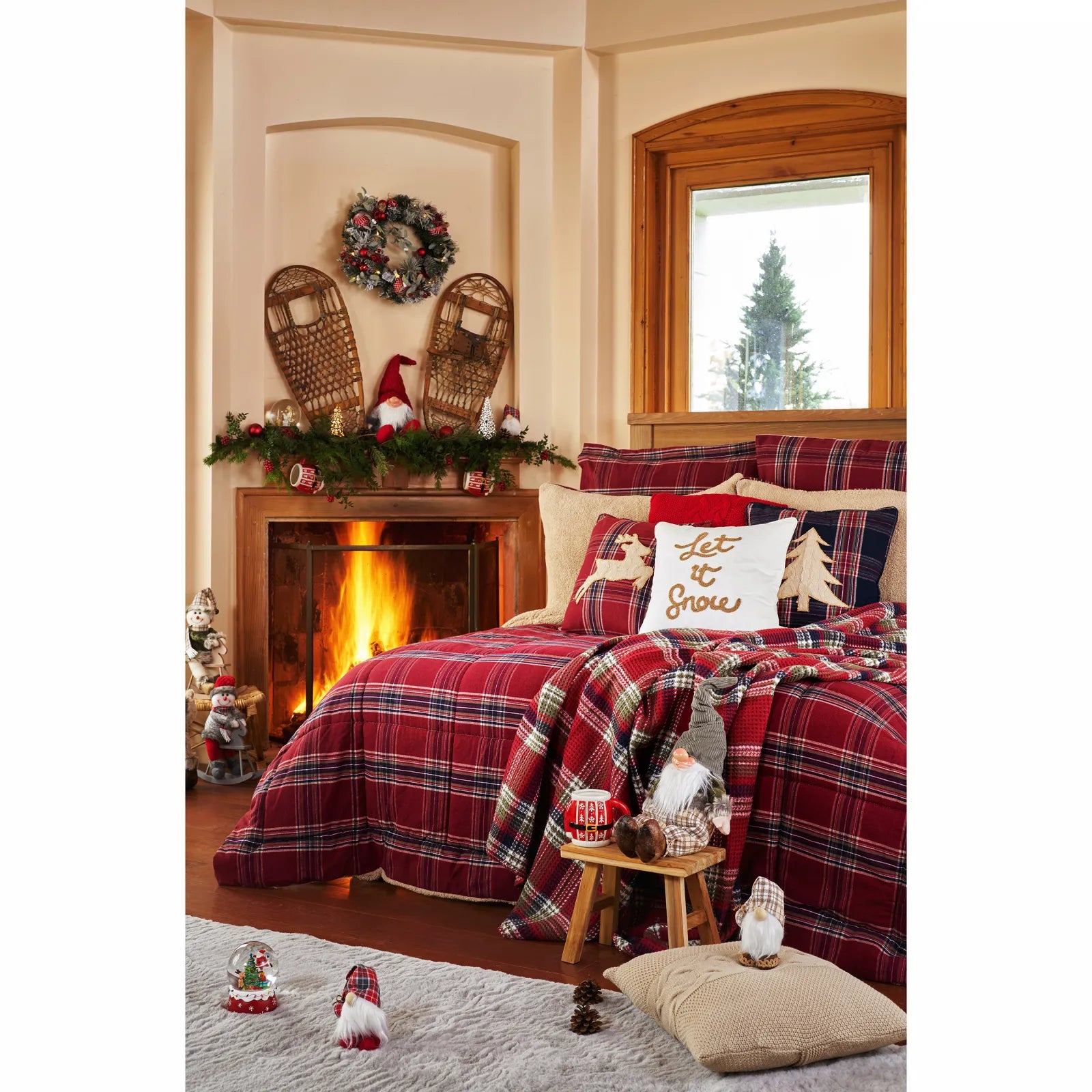 Karaca Home Woodland Red Double Cozy Comfort Set 200.19.01.1001 -  Bedding | كاراجا هوم مجموعة راحة وودلاند الحمراء المزدوجة المريحة - ebarza Furniture UAE | Shop Modern Furniture in Abu Dhabi & Dubai - مفروشات ايبازرا في الامارات | تسوق اثاث عصري وديكورات مميزة في دبي وابوظبي