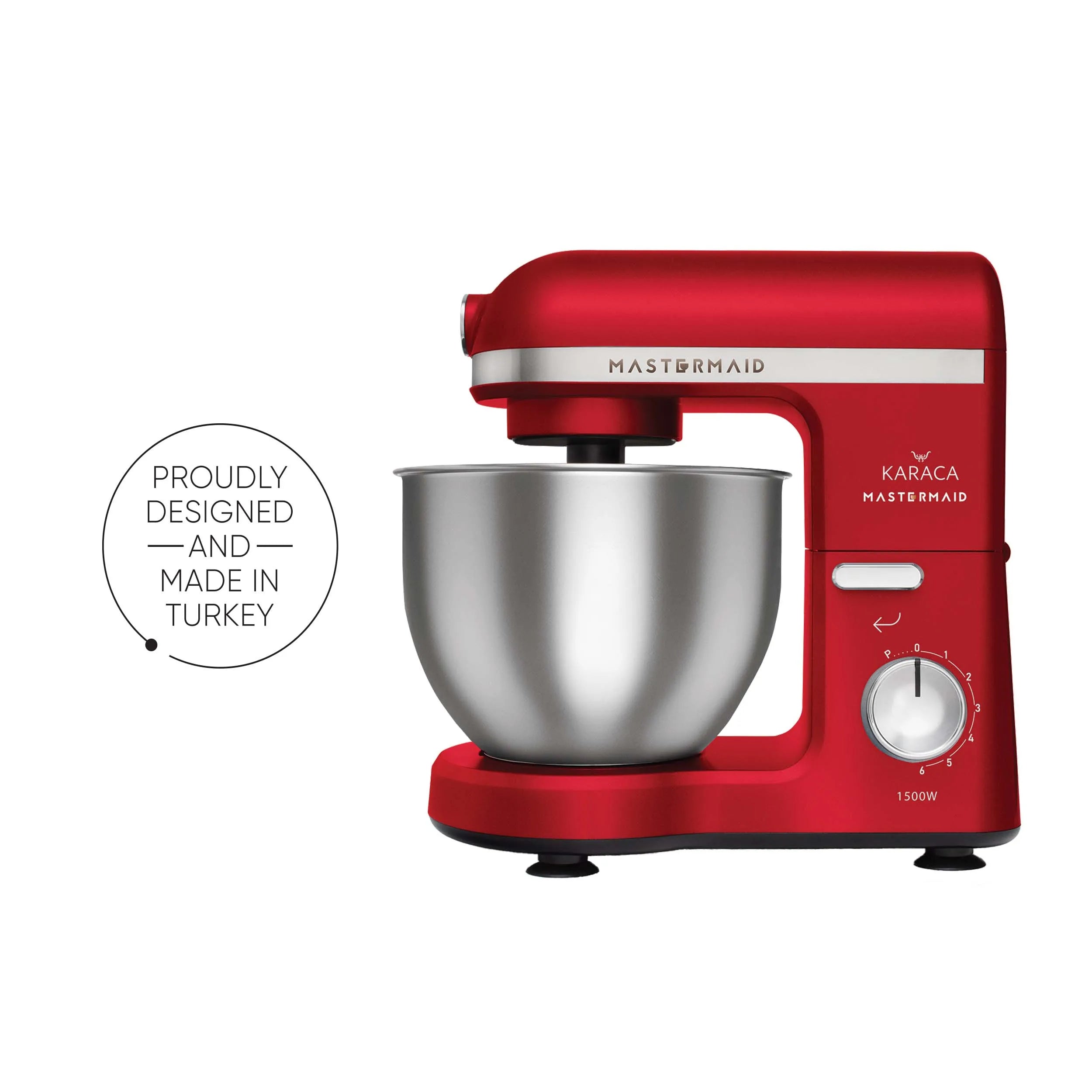 Karaca Mastermaid Chef Stand Mixer Imperial Red 1500W 5 Lt 153.03.06.6320 -  Kitchen Appliances | كاراجا حامل الشيف حورية البحر عجانة امبريال حمراء 1500 وات 5 لتر - ebarza Furniture UAE | Shop Modern Furniture in Abu Dhabi & Dubai - مفروشات ايبازرا في الامارات | تسوق اثاث عصري وديكورات مميزة في دبي وابوظبي