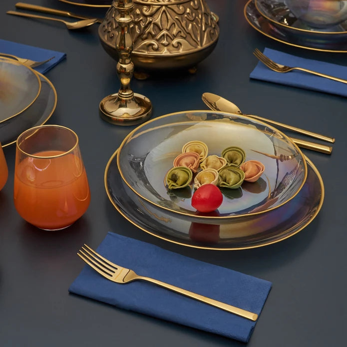 Karaca Pop Up Fancy 24 Pieces 6 Person Glass Dinnerware And Glass Set 153.03.06.6993 -  Dinnerware Sets | كاراجا المنبثقة الهوى طقم أواني زجاجي 24 قطعة 6 أشخاص وزجاج - ebarza Furniture UAE | Shop Modern Furniture in Abu Dhabi & Dubai - مفروشات ايبازرا في الامارات | تسوق اثاث عصري وديكورات مميزة في دبي وابوظبي