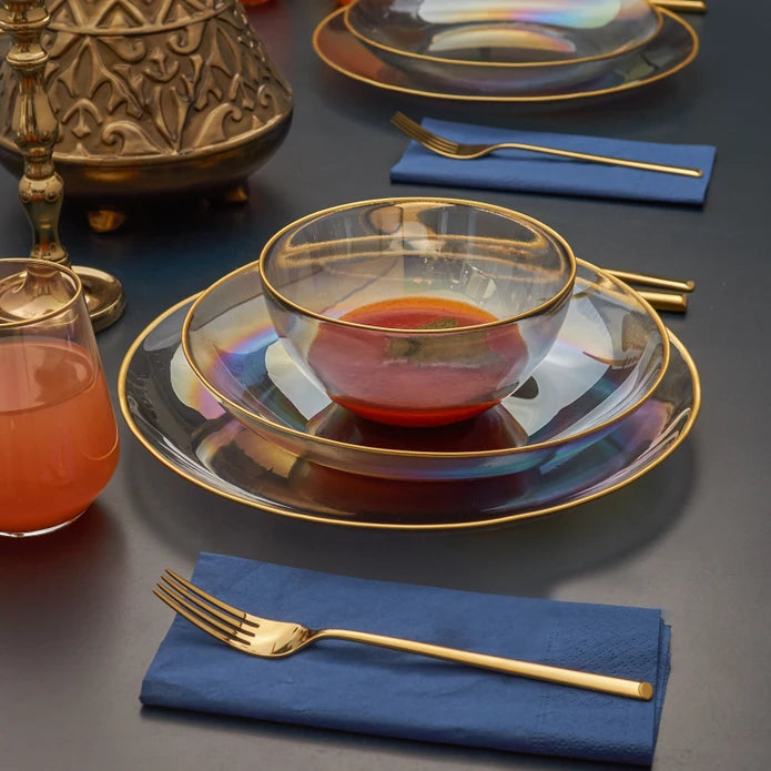 Karaca Pop Up Fancy 24 Pieces 6 Person Glass Dinnerware And Glass Set 153.03.06.6993 -  Dinnerware Sets | كاراجا المنبثقة الهوى طقم أواني زجاجي 24 قطعة 6 أشخاص وزجاج - ebarza Furniture UAE | Shop Modern Furniture in Abu Dhabi & Dubai - مفروشات ايبازرا في الامارات | تسوق اثاث عصري وديكورات مميزة في دبي وابوظبي