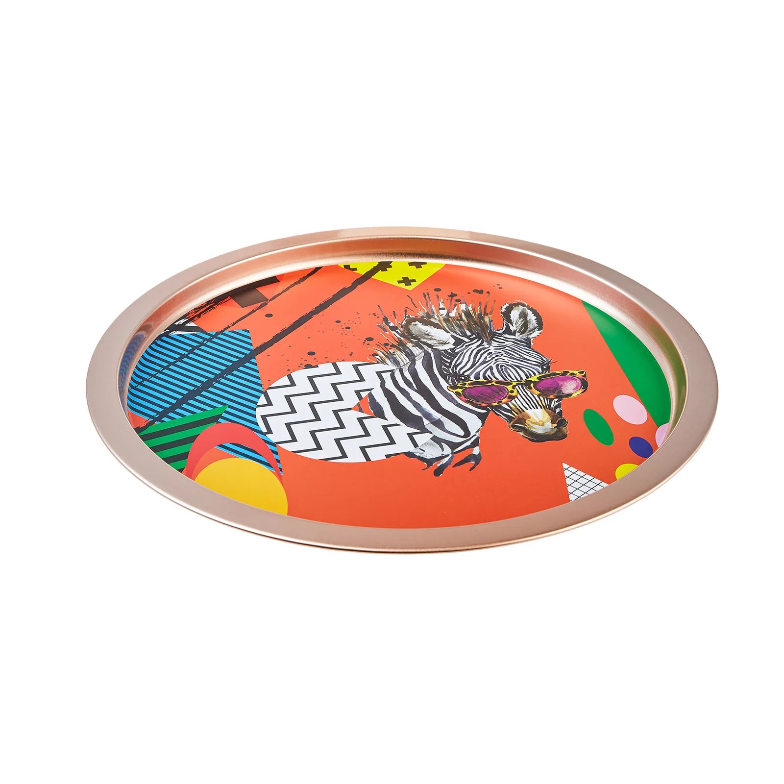 Karaca Zebra Metal Round Tray 153.03.06.7077 -  Trays | صينية دائرية معدنية على شكل حمار وحشي كاراجا - ebarza Furniture UAE | Shop Modern Furniture in Abu Dhabi & Dubai - مفروشات ايبازرا في الامارات | تسوق اثاث عصري وديكورات مميزة في دبي وابوظبي