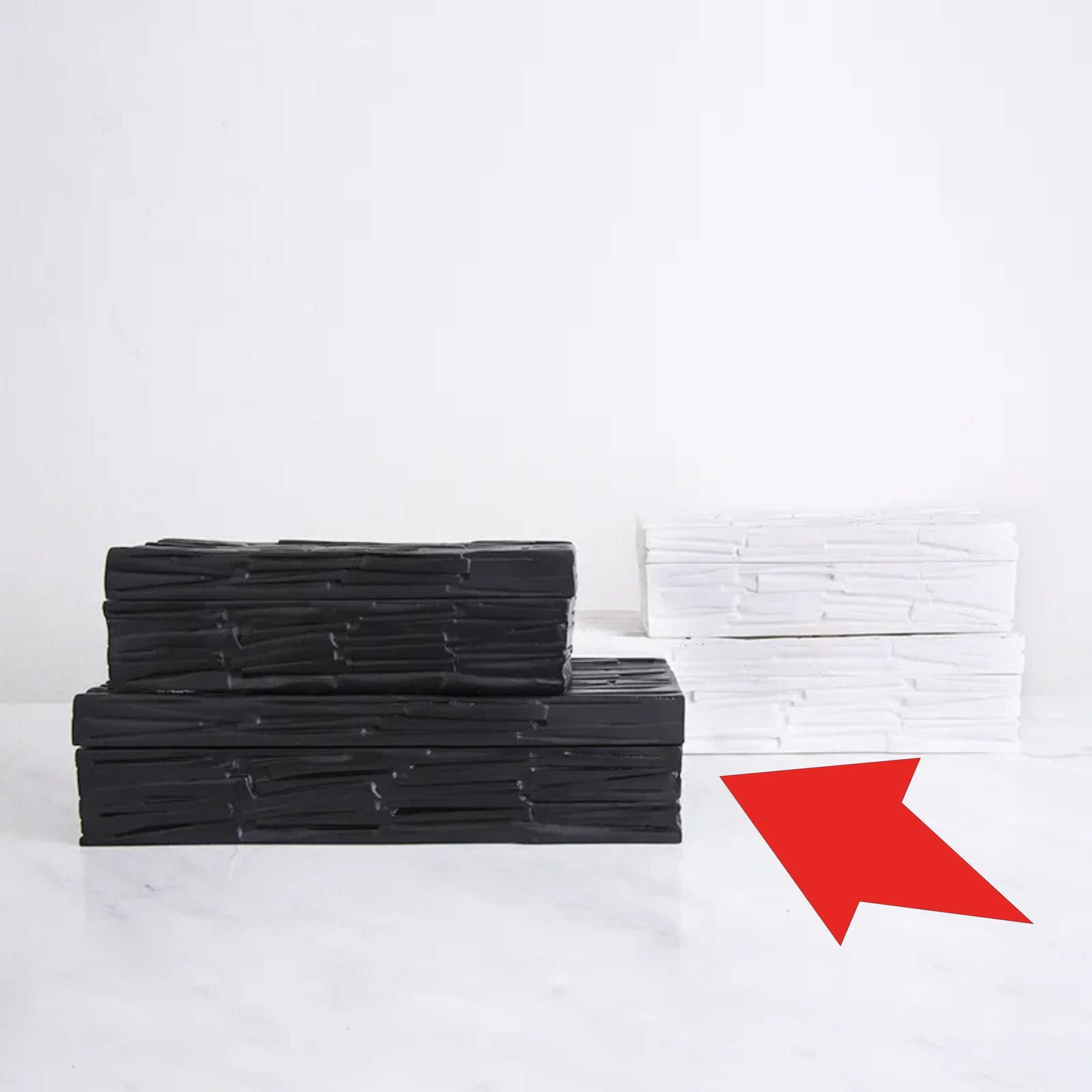 Black Resin Decorative Box-A Fc-Sz2023A -  Decorative Boxes - ebarza Furniture UAE | Shop Modern Furniture in Abu Dhabi & Dubai - مفروشات ايبازرا في الامارات | تسوق اثاث عصري وديكورات مميزة في دبي وابوظبي