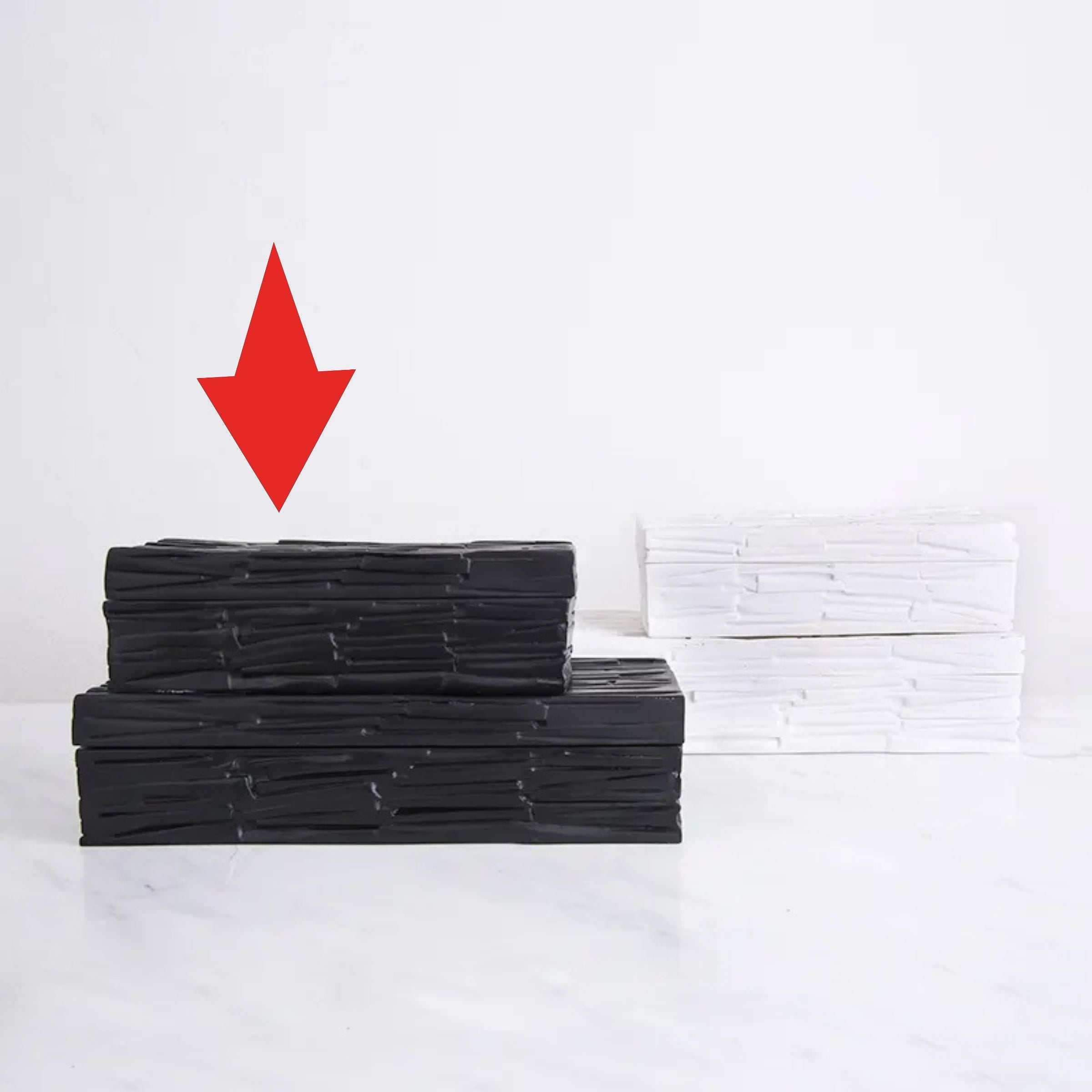 Black Resin Decorative Box-B Fc-Sz2023B -  Decorative Boxes - ebarza Furniture UAE | Shop Modern Furniture in Abu Dhabi & Dubai - مفروشات ايبازرا في الامارات | تسوق اثاث عصري وديكورات مميزة في دبي وابوظبي