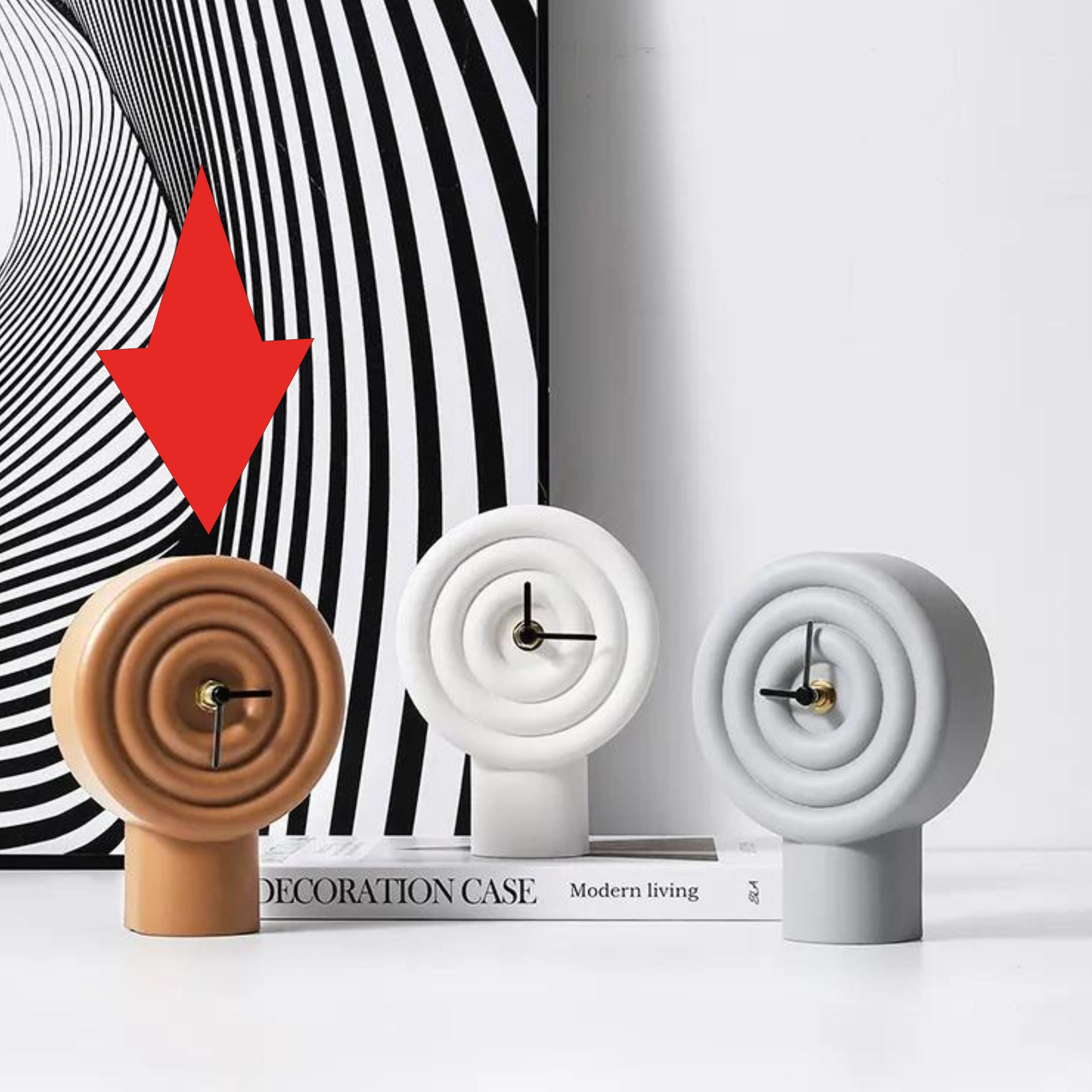 Brown Resin Table Clock Fc-Sz2177B -  Clocks - ebarza Furniture UAE | Shop Modern Furniture in Abu Dhabi & Dubai - مفروشات ايبازرا في الامارات | تسوق اثاث عصري وديكورات مميزة في دبي وابوظبي