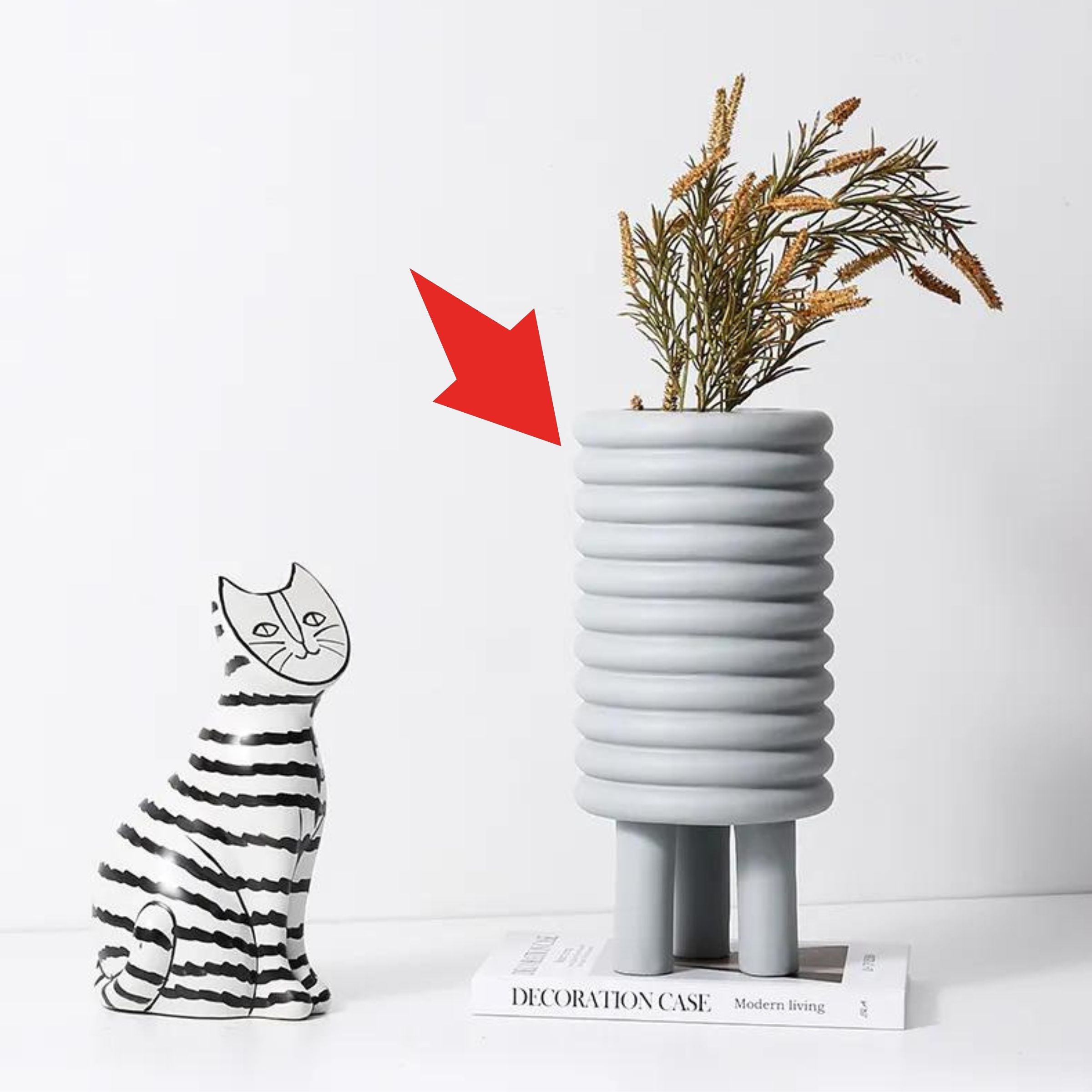 Circle Vase Grey Fc-Sz2174C -  Vases - ebarza Furniture UAE | Shop Modern Furniture in Abu Dhabi & Dubai - مفروشات ايبازرا في الامارات | تسوق اثاث عصري وديكورات مميزة في دبي وابوظبي