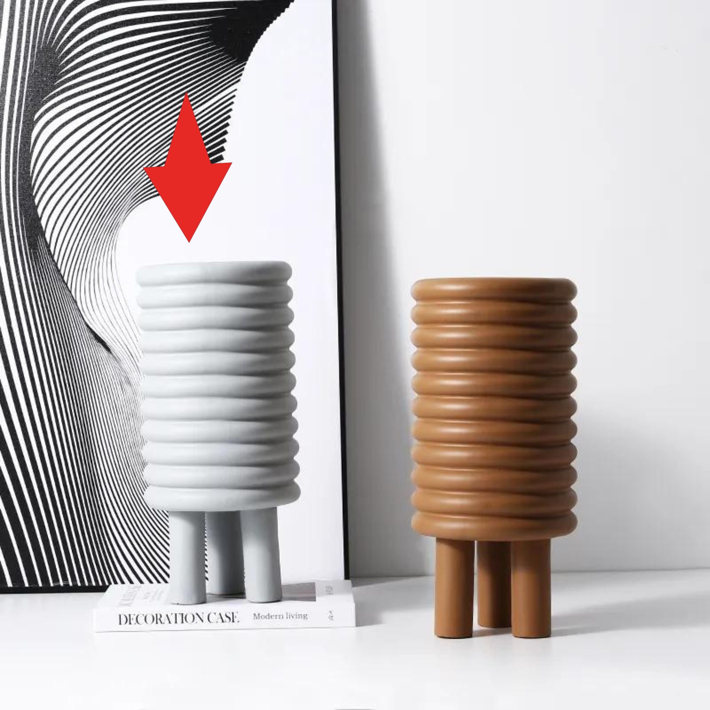 Circle Vase Grey Fc-Sz2174C -  Vases - ebarza Furniture UAE | Shop Modern Furniture in Abu Dhabi & Dubai - مفروشات ايبازرا في الامارات | تسوق اثاث عصري وديكورات مميزة في دبي وابوظبي