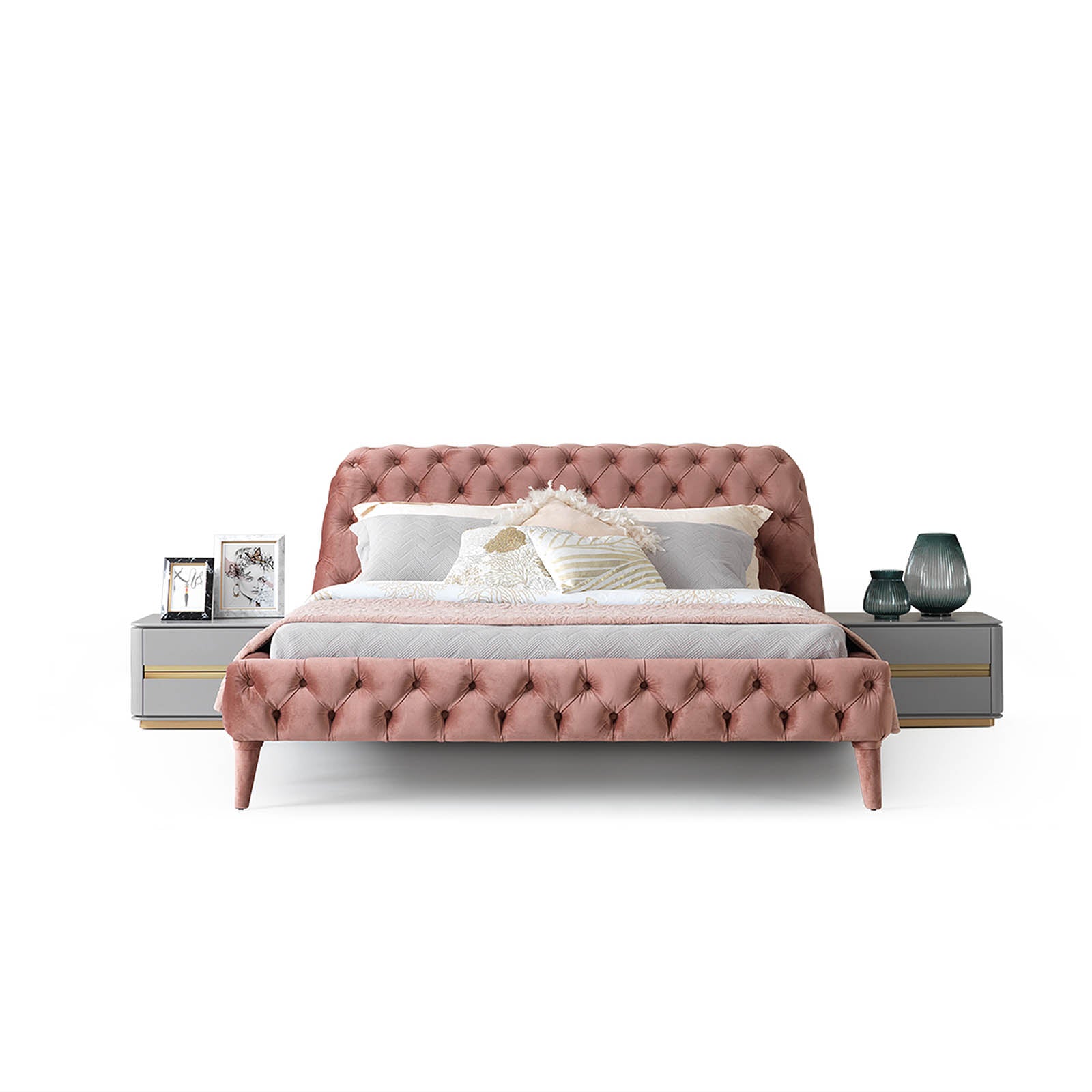 Malena Queen Bedstead Malena001-P-Bed -  Bedsteads - ebarza Furniture UAE | Shop Modern Furniture in Abu Dhabi & Dubai - مفروشات ايبازرا في الامارات | تسوق اثاث عصري وديكورات مميزة في دبي وابوظبي