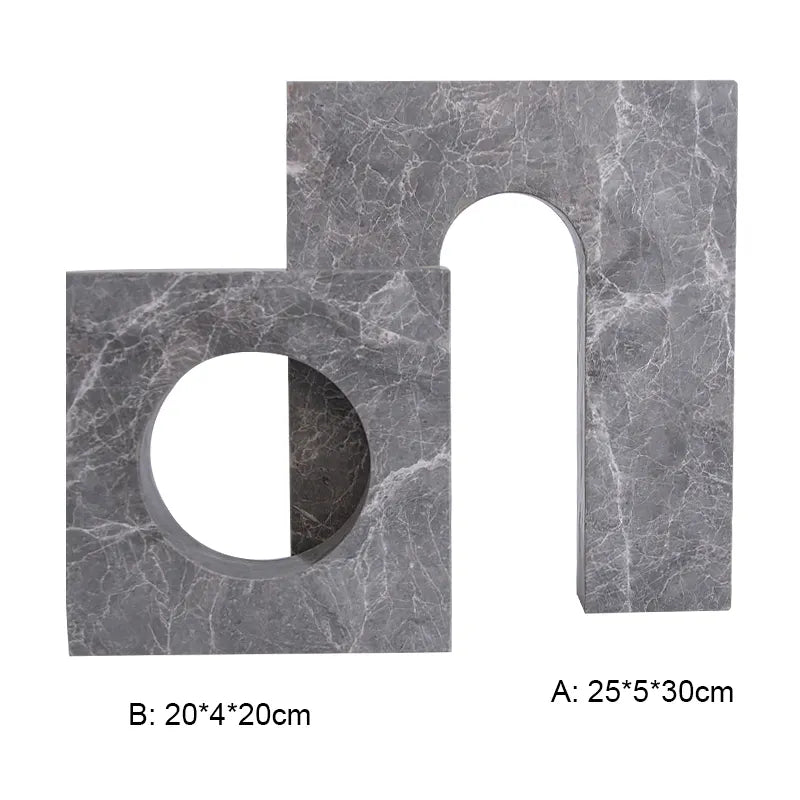 Grey Squre & Round Shape Vase-A Fb-T2027A -  Home Decor Figurines - ebarza Furniture UAE | Shop Modern Furniture in Abu Dhabi & Dubai - مفروشات ايبازرا في الامارات | تسوق اثاث عصري وديكورات مميزة في دبي وابوظبي