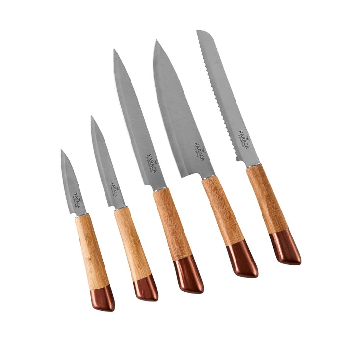 Karaca Maple Rosegold 6 Piece Knife Set 153.03.06.1454 -  Kitchen Knives - ebarza Furniture UAE | Shop Modern Furniture in Abu Dhabi & Dubai - مفروشات ايبازرا في الامارات | تسوق اثاث عصري وديكورات مميزة في دبي وابوظبي