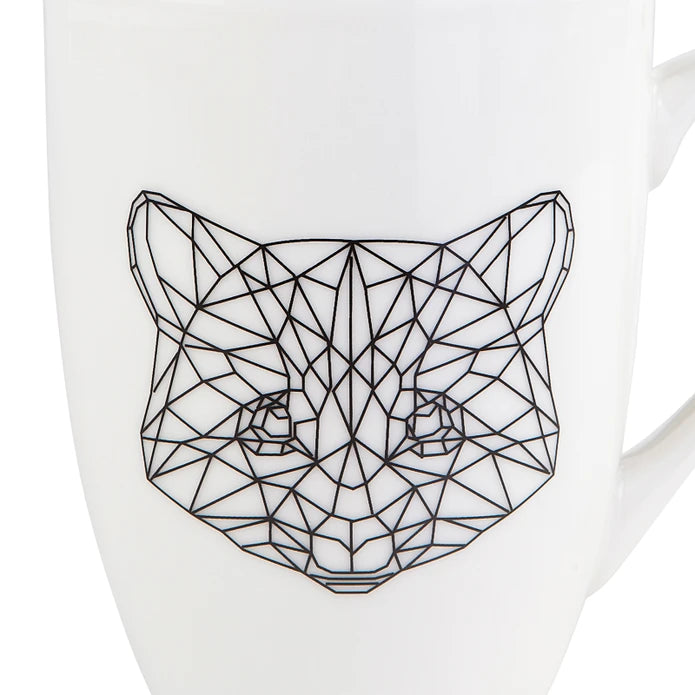 Karaca Draft Cat Mug Of 2 153.03.06.1758 -  Mugs | طقم رسم قطة و فيل كوبين من كراجا - ebarza Furniture UAE | Shop Modern Furniture in Abu Dhabi & Dubai - مفروشات ايبازرا في الامارات | تسوق اثاث عصري وديكورات مميزة في دبي وابوظبي