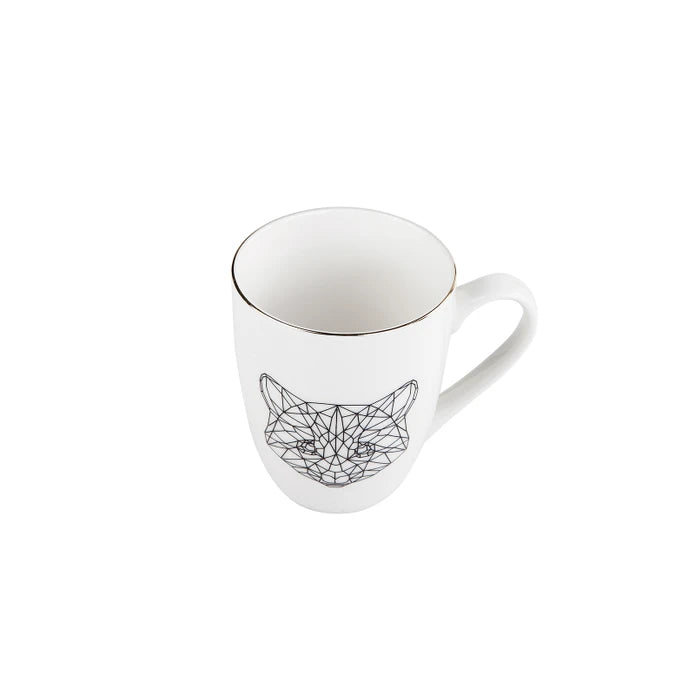 Karaca Draft Cat Mug Of 2 153.03.06.1758 -  Mugs | طقم رسم قطة و فيل كوبين من كراجا - ebarza Furniture UAE | Shop Modern Furniture in Abu Dhabi & Dubai - مفروشات ايبازرا في الامارات | تسوق اثاث عصري وديكورات مميزة في دبي وابوظبي