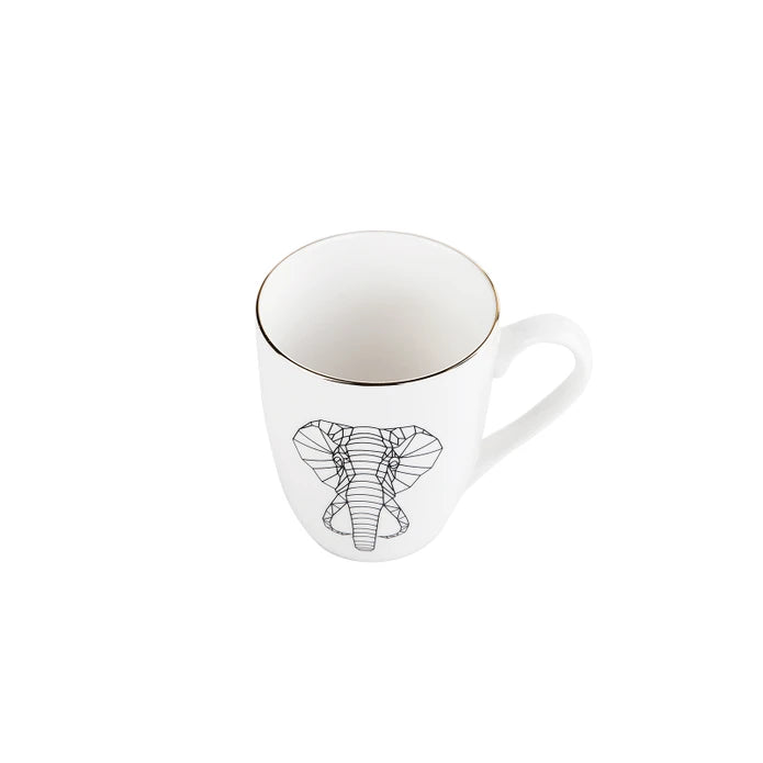 Karaca Draft Cat Mug Of 2 153.03.06.1758 -  Mugs | طقم رسم قطة و فيل كوبين من كراجا - ebarza Furniture UAE | Shop Modern Furniture in Abu Dhabi & Dubai - مفروشات ايبازرا في الامارات | تسوق اثاث عصري وديكورات مميزة في دبي وابوظبي