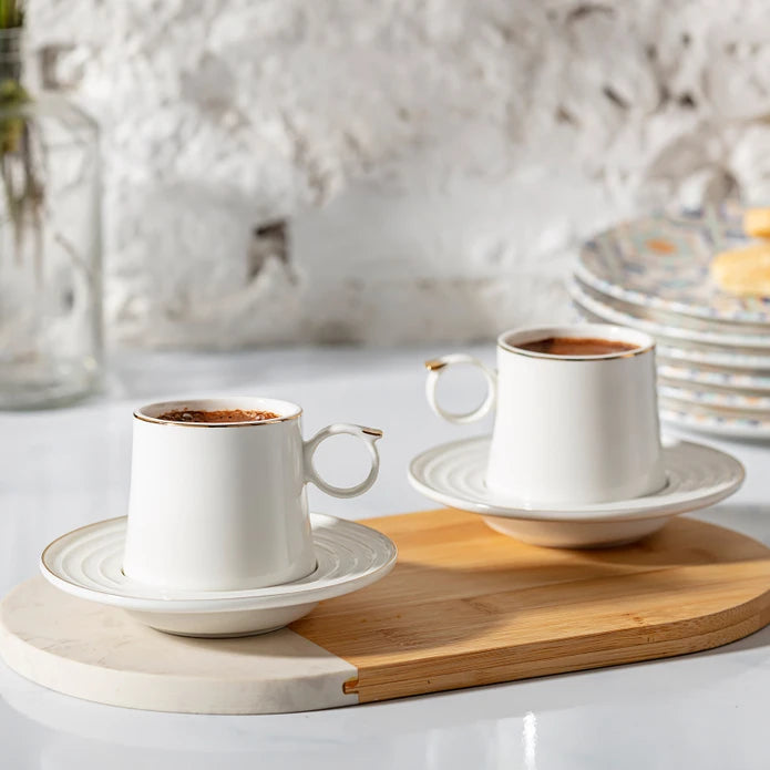 Karaca Tiryaki Set Of 2 Double Coffee Cups 153.03.07.9568 -  Coffee Sets - ebarza Furniture UAE | Shop Modern Furniture in Abu Dhabi & Dubai - مفروشات ايبازرا في الامارات | تسوق اثاث عصري وديكورات مميزة في دبي وابوظبي