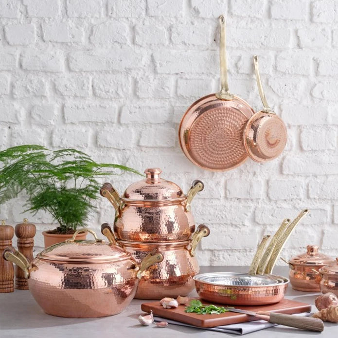 Karaca Mesopotamia Copper Pan 20 Cm 153.03.08.0153 -  Cookware Sets | مقلاة نحاسية من كاراجا بلاد الرافدين 20 سم - ebarza Furniture UAE | Shop Modern Furniture in Abu Dhabi & Dubai - مفروشات ايبازرا في الامارات | تسوق اثاث عصري وديكورات مميزة في دبي وابوظبي