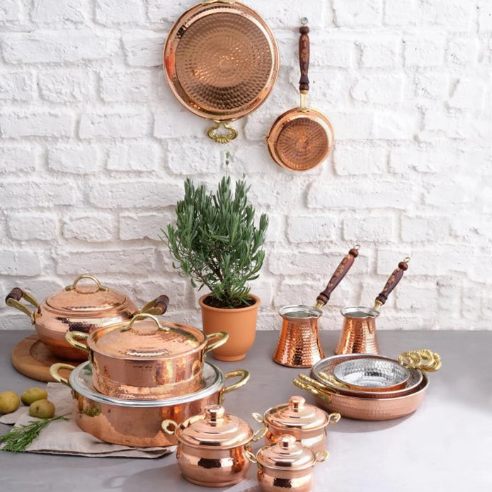 Karaca Mesopotamia Copper Pan 20 Cm 153.03.08.0153 -  Cookware Sets | مقلاة نحاسية من كاراجا بلاد الرافدين 20 سم - ebarza Furniture UAE | Shop Modern Furniture in Abu Dhabi & Dubai - مفروشات ايبازرا في الامارات | تسوق اثاث عصري وديكورات مميزة في دبي وابوظبي