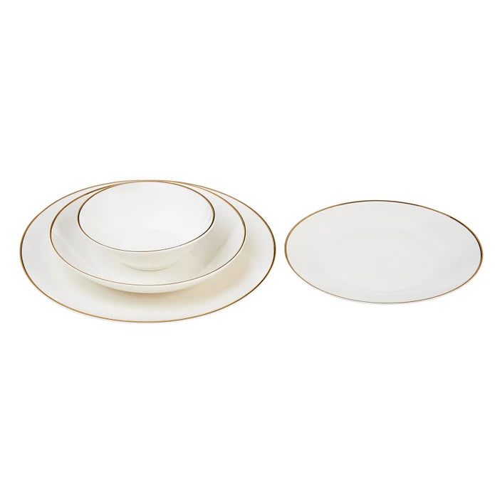 Karaca Alicia 24 Pieces 6 Person Porcelain Gold Round Dinnerware 153.03.06.5064 -  Dinnerware Sets - ebarza Furniture UAE | Shop Modern Furniture in Abu Dhabi & Dubai - مفروشات ايبازرا في الامارات | تسوق اثاث عصري وديكورات مميزة في دبي وابوظبي
