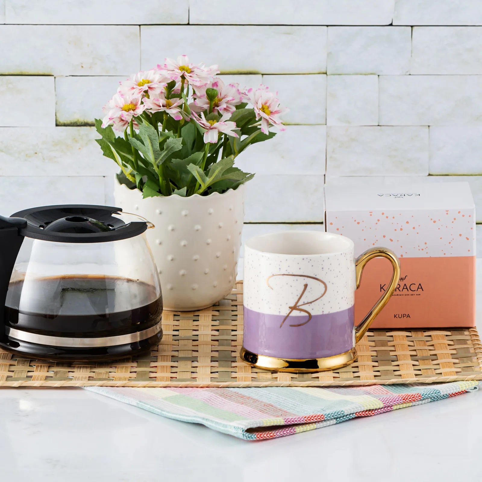 Karaca B Letter Mug 153.03.06.1609 -  Mugs - ebarza Furniture UAE | Shop Modern Furniture in Abu Dhabi & Dubai - مفروشات ايبازرا في الامارات | تسوق اثاث عصري وديكورات مميزة في دبي وابوظبي