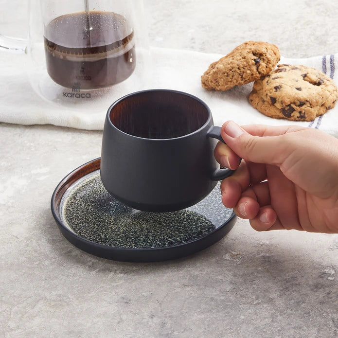 Karaca Black Galactic Single Set of Tea Cups 300 ml 153.03.06.7235 -  Tea Sets - ebarza Furniture UAE | Shop Modern Furniture in Abu Dhabi & Dubai - مفروشات ايبازرا في الامارات | تسوق اثاث عصري وديكورات مميزة في دبي وابوظبي