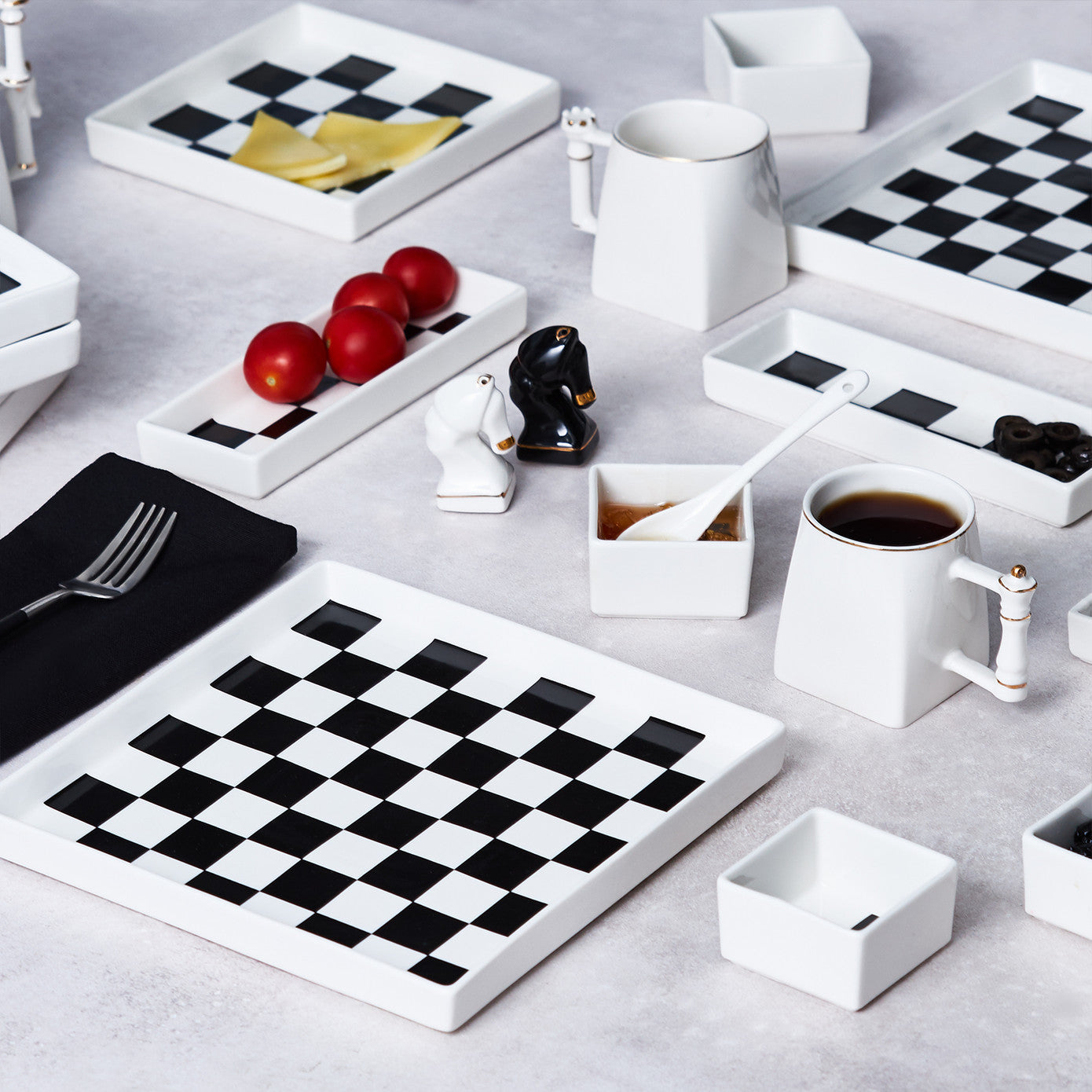 Karaca Chess 22 Pieces 6 Person Breakfast Set 153.03.08.2078 -  Dinnerware Sets - ebarza Furniture UAE | Shop Modern Furniture in Abu Dhabi & Dubai - مفروشات ايبازرا في الامارات | تسوق اثاث عصري وديكورات مميزة في دبي وابوظبي