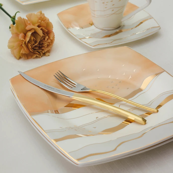 Karaca Fine Pearl Ocaso 62 Pieces Square Pearl Dinnerware Set For 12 People 153.03.08.0295 -  Dinnerware Sets - ebarza Furniture UAE | Shop Modern Furniture in Abu Dhabi & Dubai - مفروشات ايبازرا في الامارات | تسوق اثاث عصري وديكورات مميزة في دبي وابوظبي