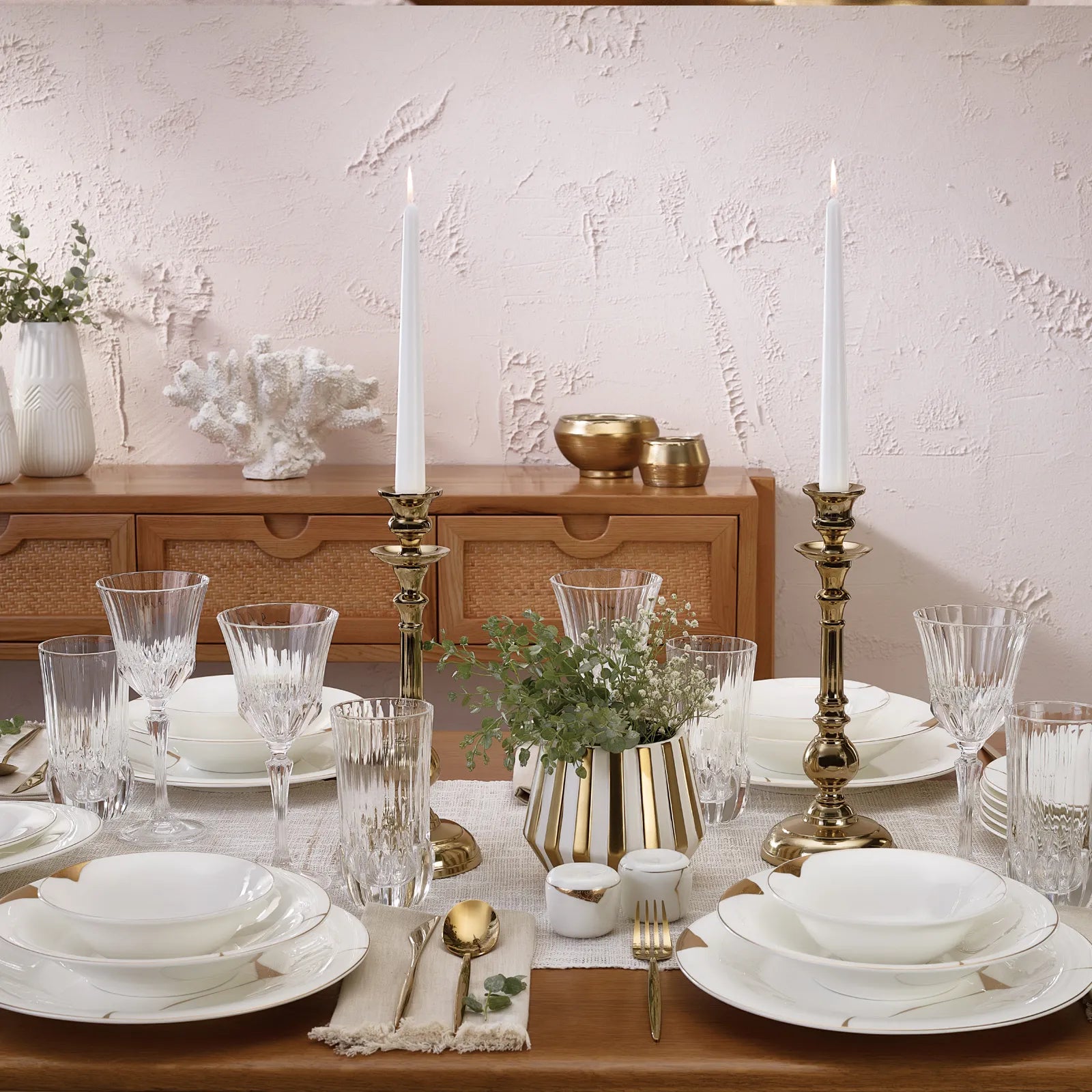 Karaca Fine Pearl Quora 58 Pieces Dinnerware Set For 12 Persons 153.03.08.0613 -  Dinnerware Sets - ebarza Furniture UAE | Shop Modern Furniture in Abu Dhabi & Dubai - مفروشات ايبازرا في الامارات | تسوق اثاث عصري وديكورات مميزة في دبي وابوظبي