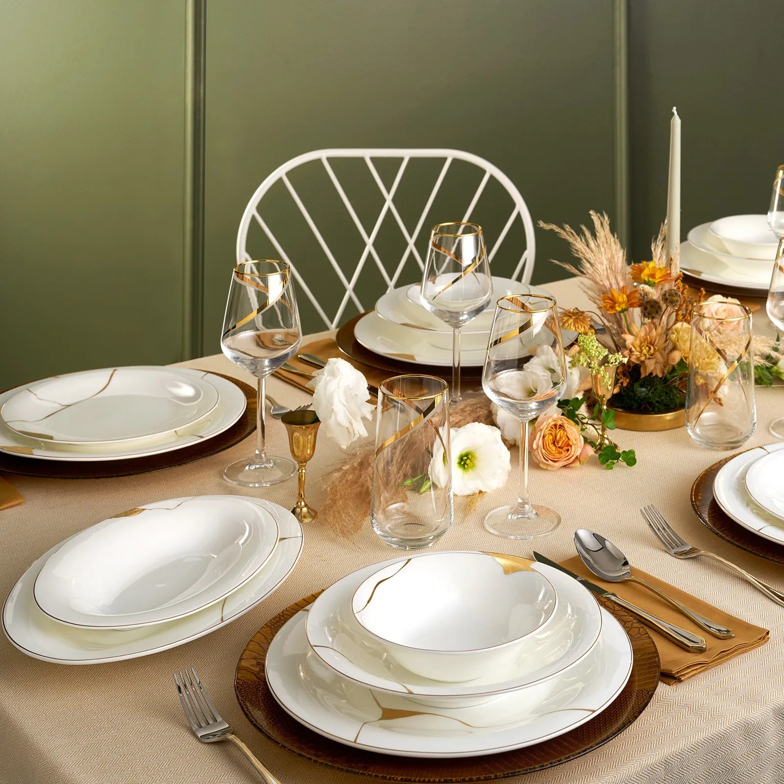 Karaca Fine Pearl Quora 58 Pieces Dinnerware Set For 12 Persons 153.03.08.0613 -  Dinnerware Sets - ebarza Furniture UAE | Shop Modern Furniture in Abu Dhabi & Dubai - مفروشات ايبازرا في الامارات | تسوق اثاث عصري وديكورات مميزة في دبي وابوظبي