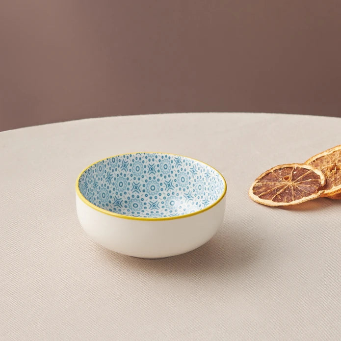 Karaca Floral Blue Round Cookie Bowl 10 cm 153.03.08.2972 -  Bowls - ebarza Furniture UAE | Shop Modern Furniture in Abu Dhabi & Dubai - مفروشات ايبازرا في الامارات | تسوق اثاث عصري وديكورات مميزة في دبي وابوظبي