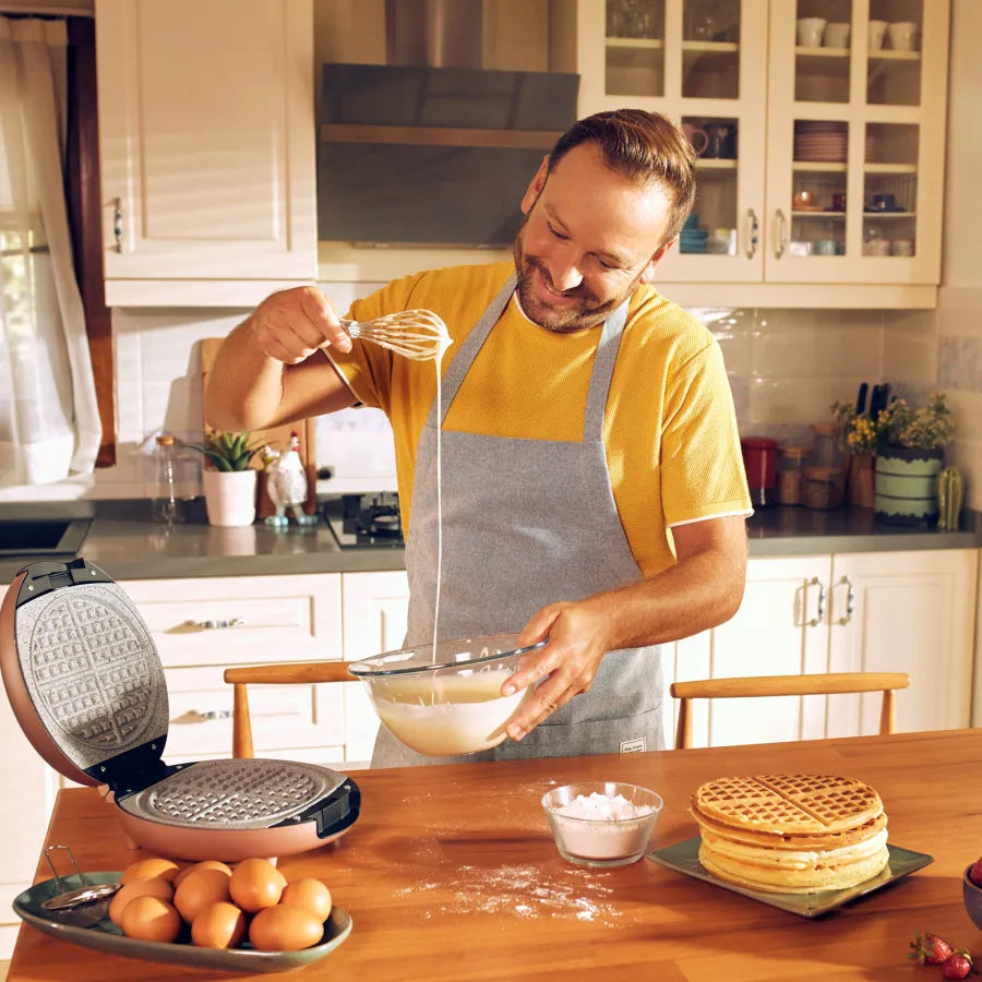 Karaca Funday Silver Removable Plate Waffle Maker 1000W 153.01.06.4927 -  Kitchen Appliances - ebarza Furniture UAE | Shop Modern Furniture in Abu Dhabi & Dubai - مفروشات ايبازرا في الامارات | تسوق اثاث عصري وديكورات مميزة في دبي وابوظبي