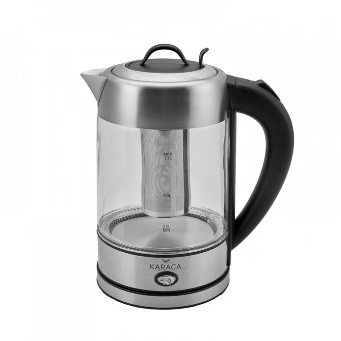 Karaca Glass Herbal Tea Maker With Led Lighting Inox 2202 153.01.06.1780/153.01.06.4887 -  Kitchen Appliances - ebarza Furniture UAE | Shop Modern Furniture in Abu Dhabi & Dubai - مفروشات ايبازرا في الامارات | تسوق اثاث عصري وديكورات مميزة في دبي وابوظبي