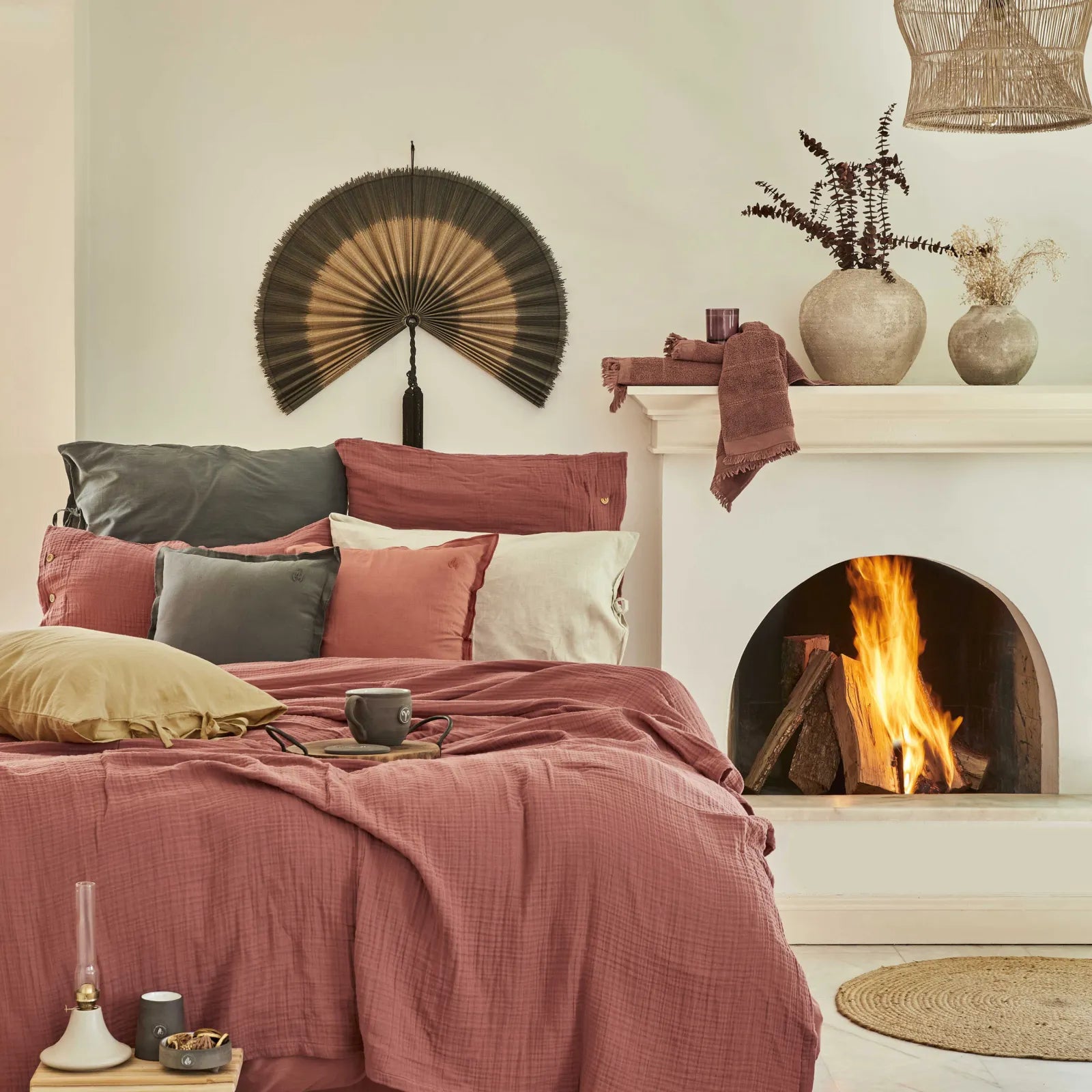 Karaca Home 4 Element Aragon 100% Cotton Double Bedspread Ateş 200.18.01.0697 -  Bedding - ebarza Furniture UAE | Shop Modern Furniture in Abu Dhabi & Dubai - مفروشات ايبازرا في الامارات | تسوق اثاث عصري وديكورات مميزة في دبي وابوظبي